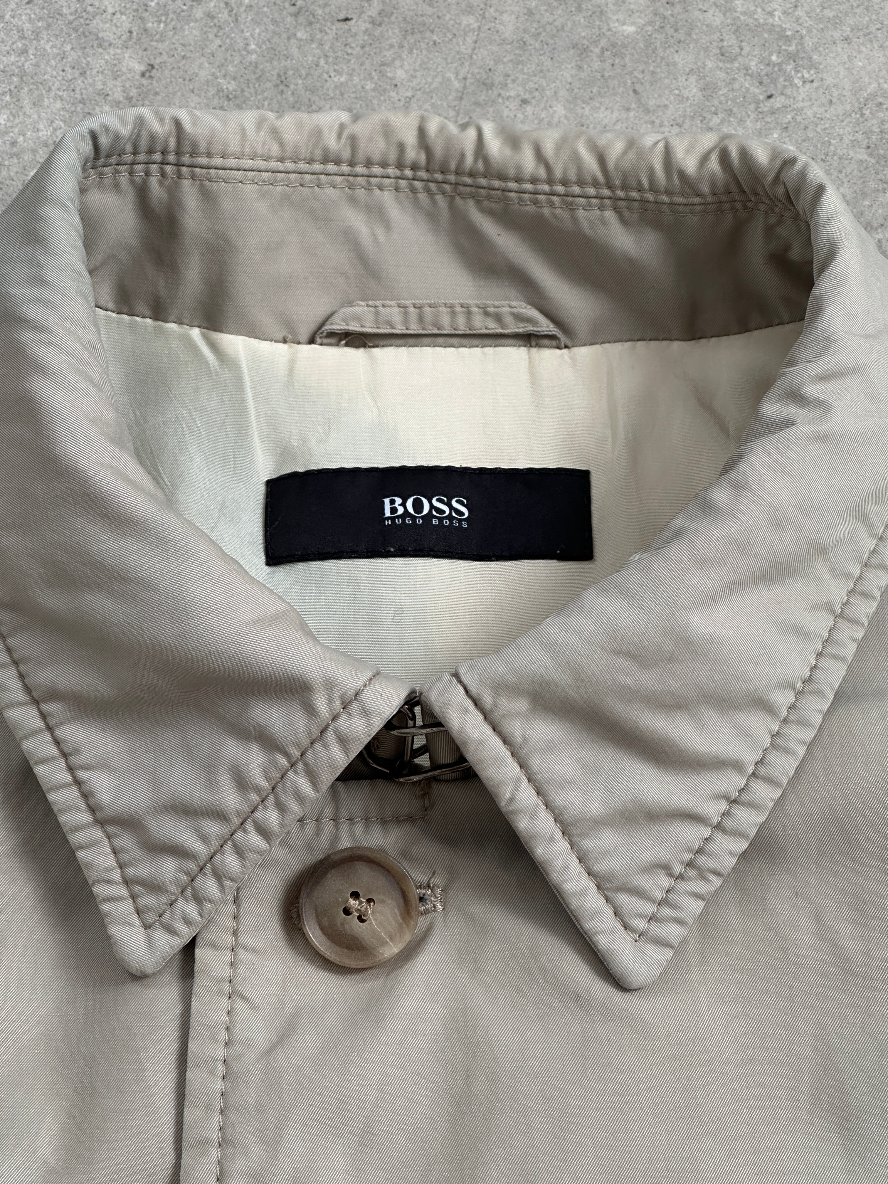 Hugo Boss 2000s High Neck Belted Trench Coat - L