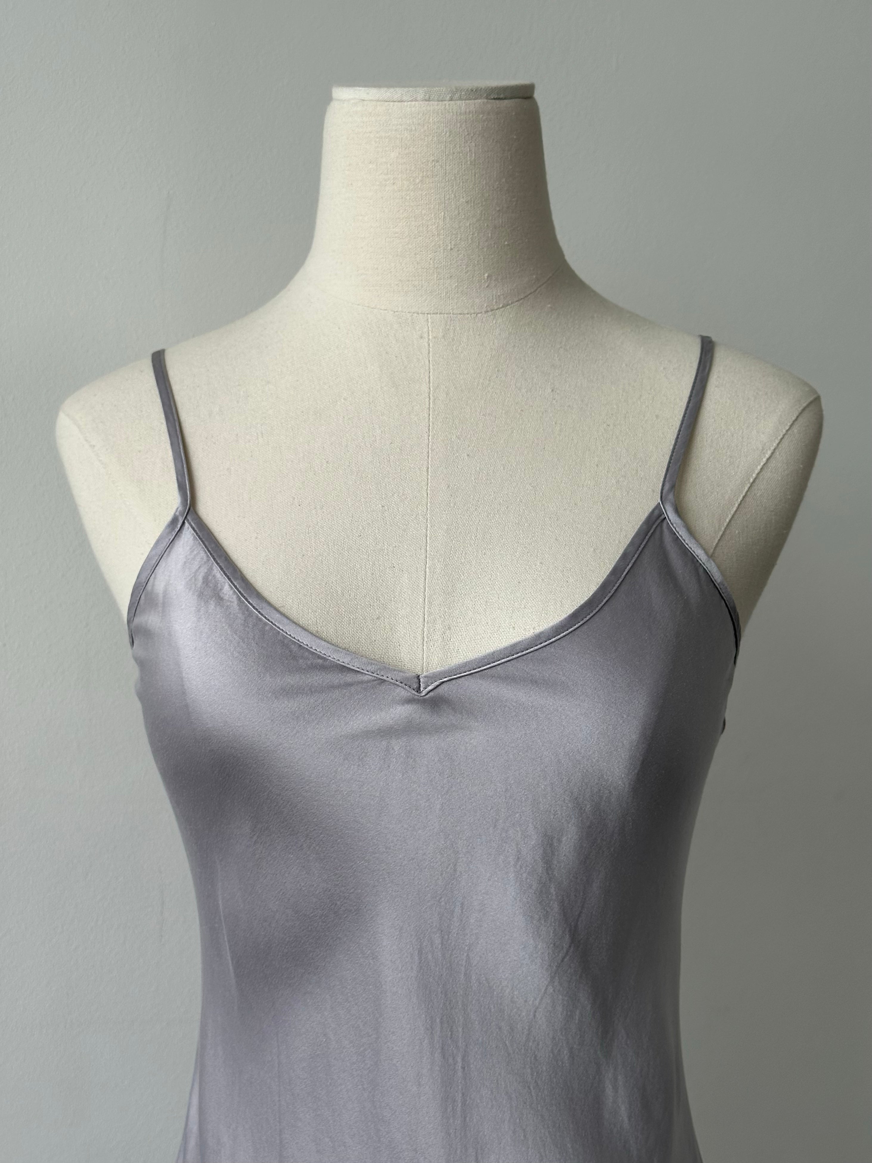 Vintage 2000s Pure Silk V Neck Mini Slip Dress - XS