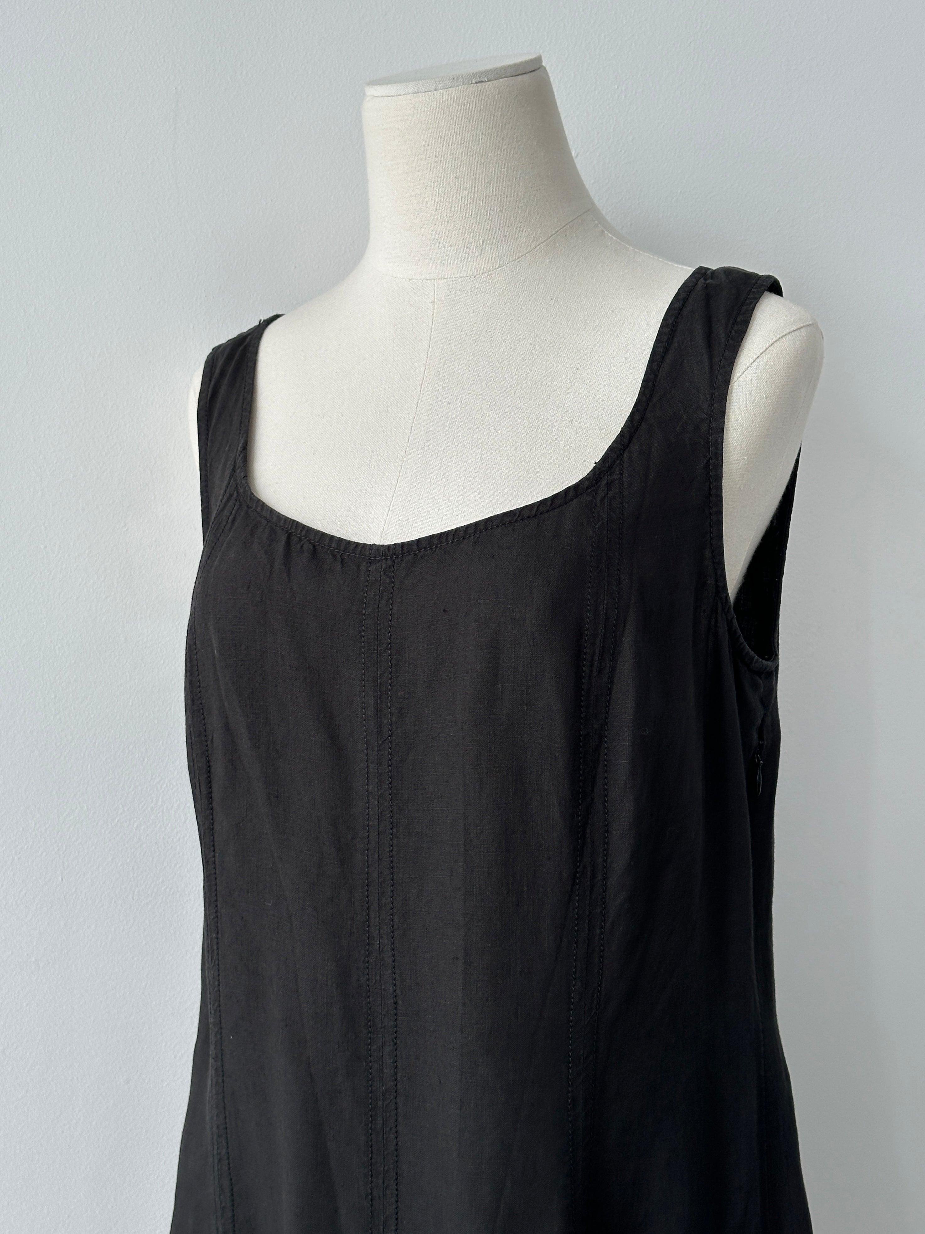 Max Mara Weekend 2000s Pure Linen Floor Length Dress - M-L