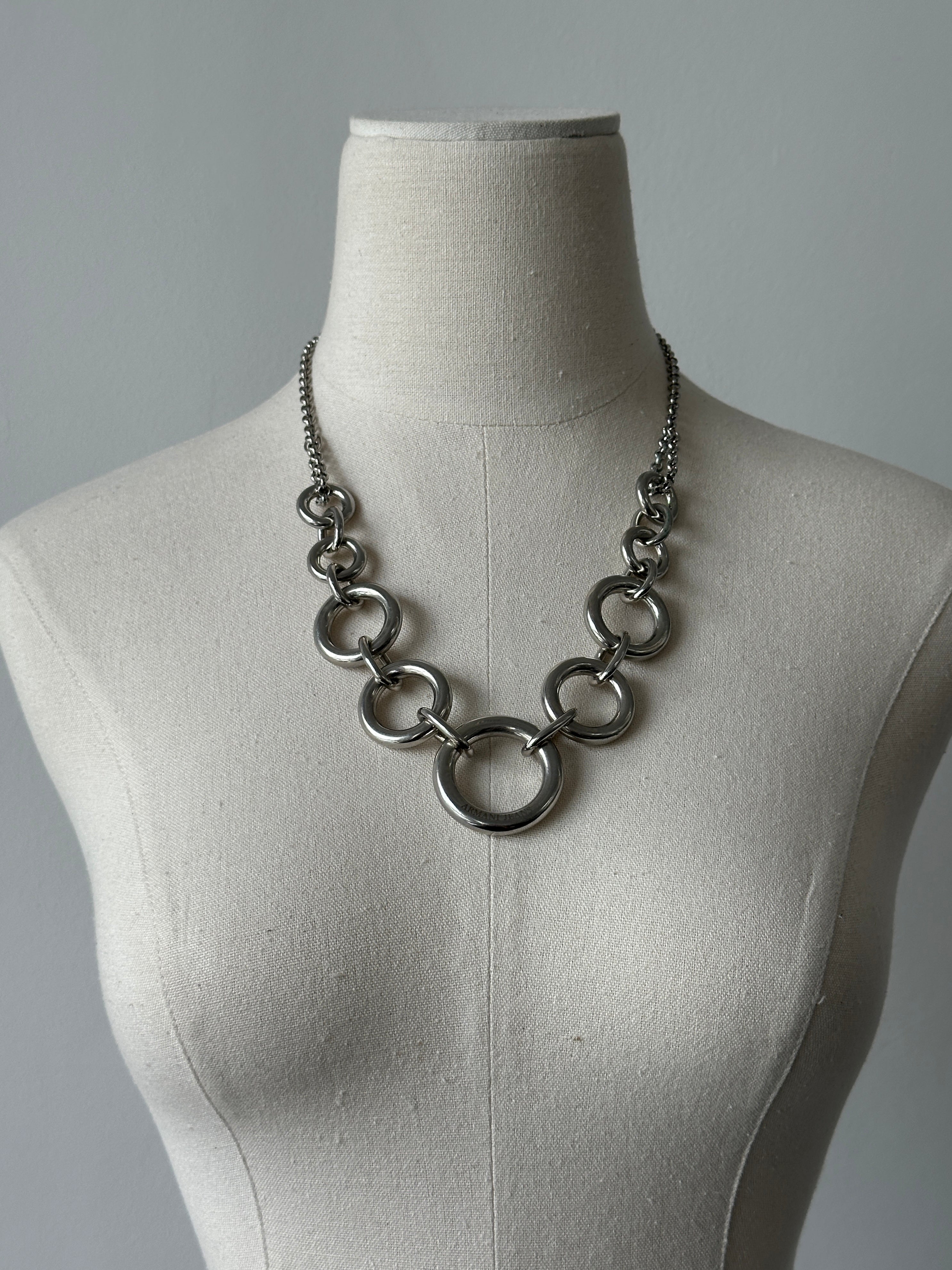 Armani Jeans 2000s Chain Link Logo Necklace