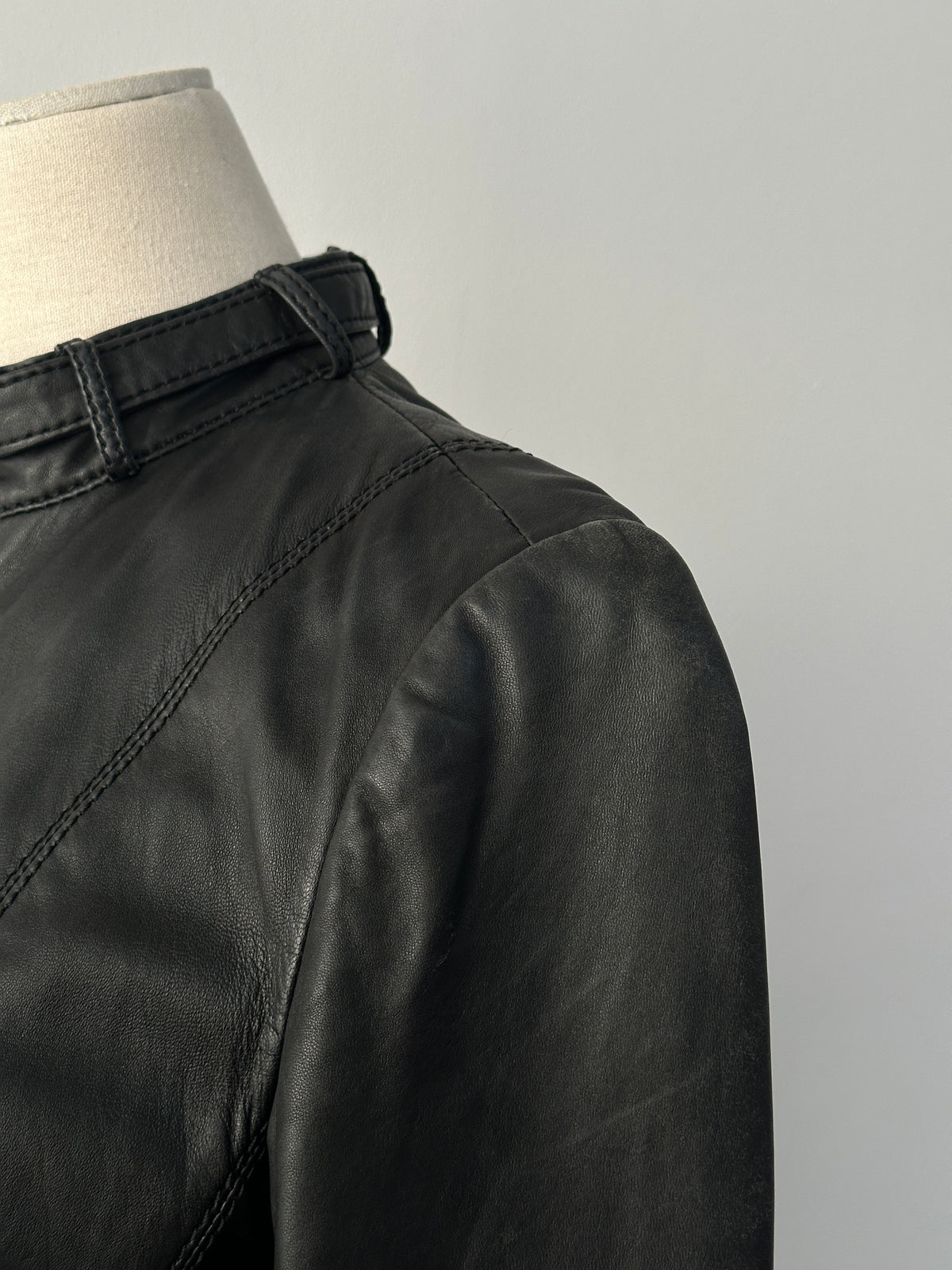 Vintage 2000s Fitted Moto Lamb Leather Leather Jacket - XS