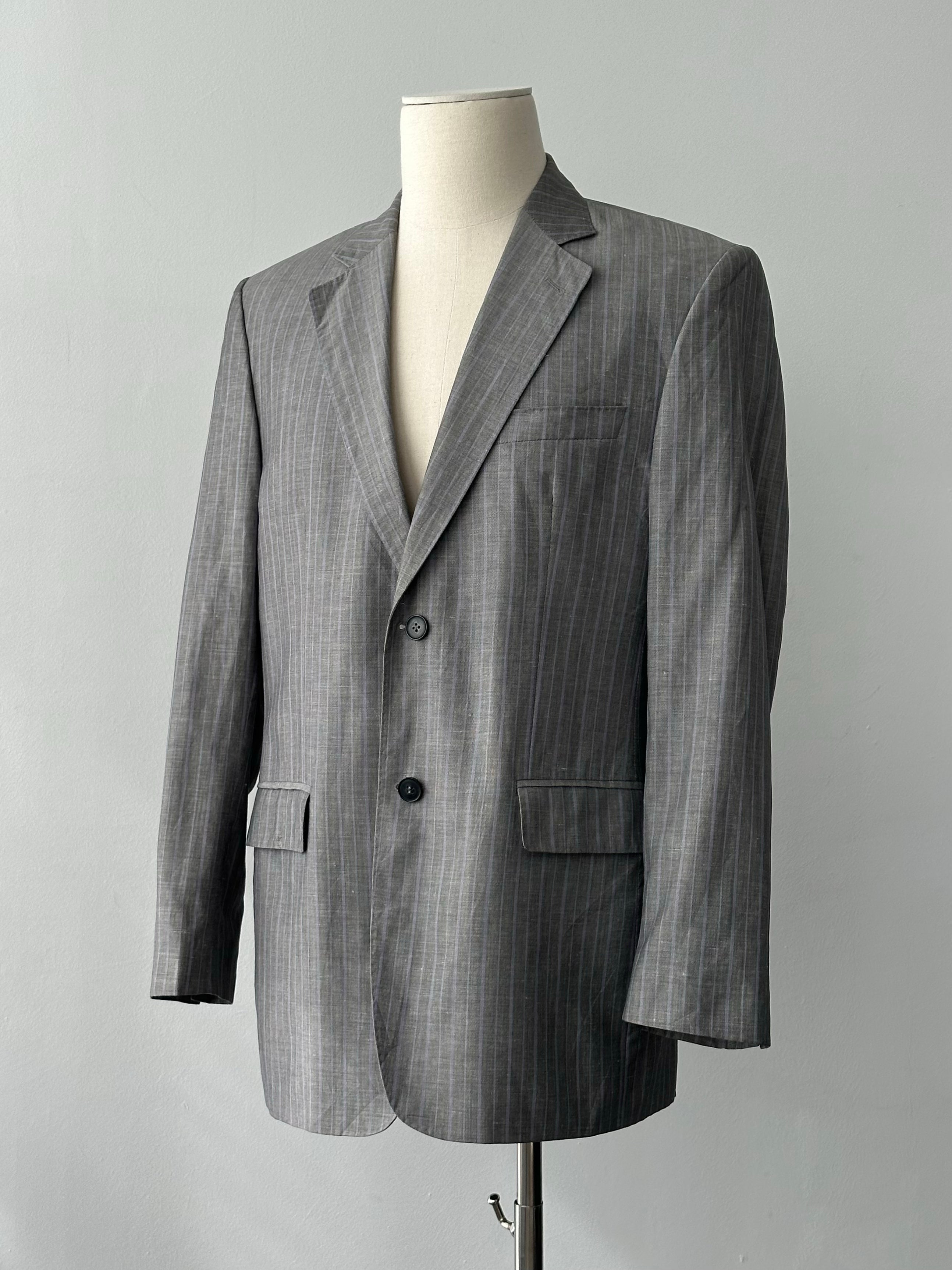 Loro Piana x Coldes 1990s Linen Striped Blazer - 40R
