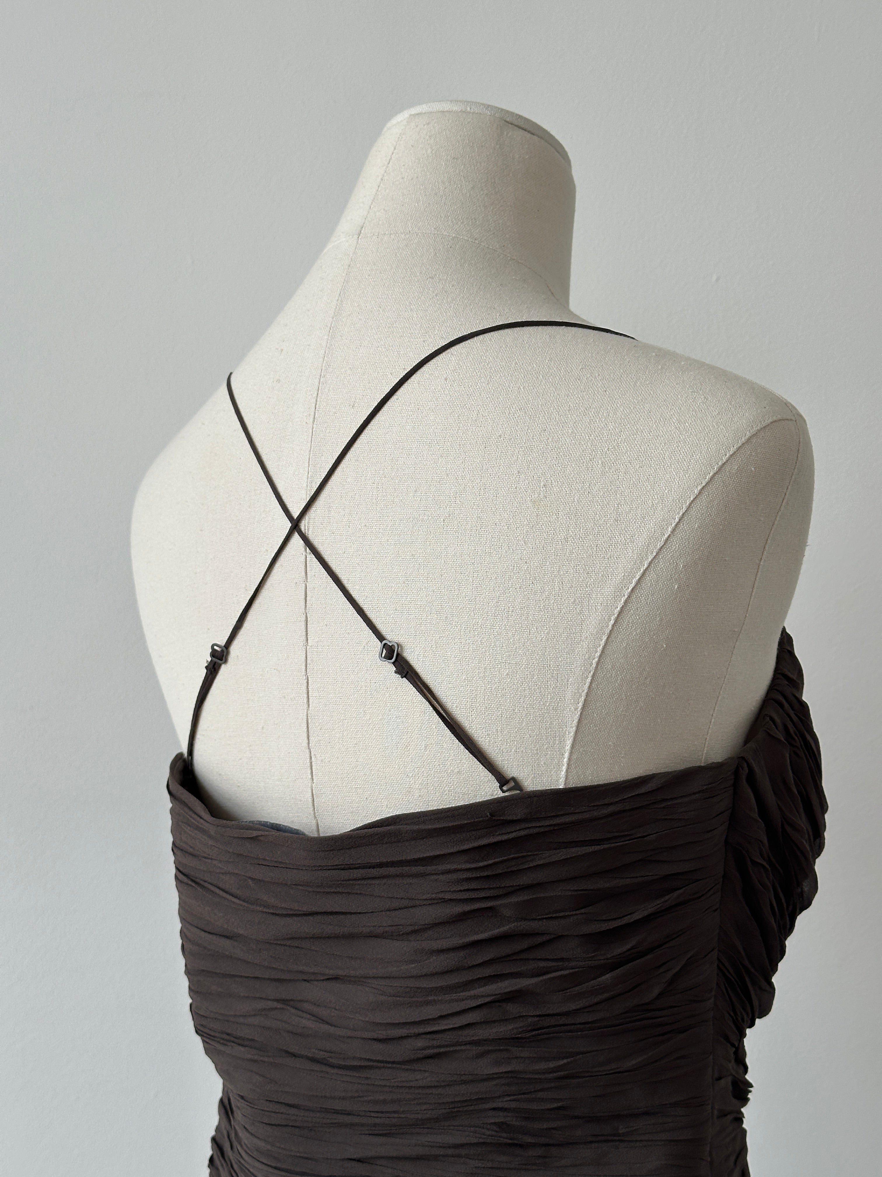 Vintage 2000s Pure Silk Ruched Top - M