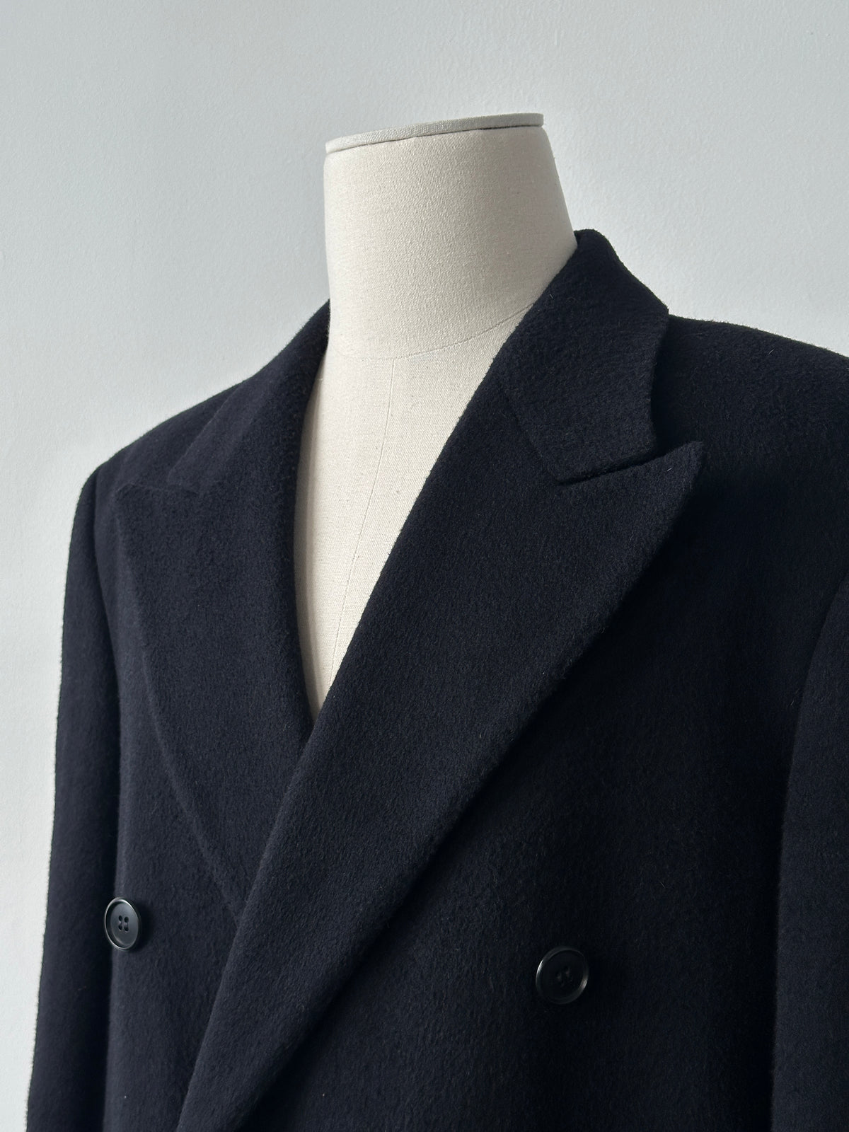 Vintage 1990s Wool Cashmere Double Breasted Coat - L
