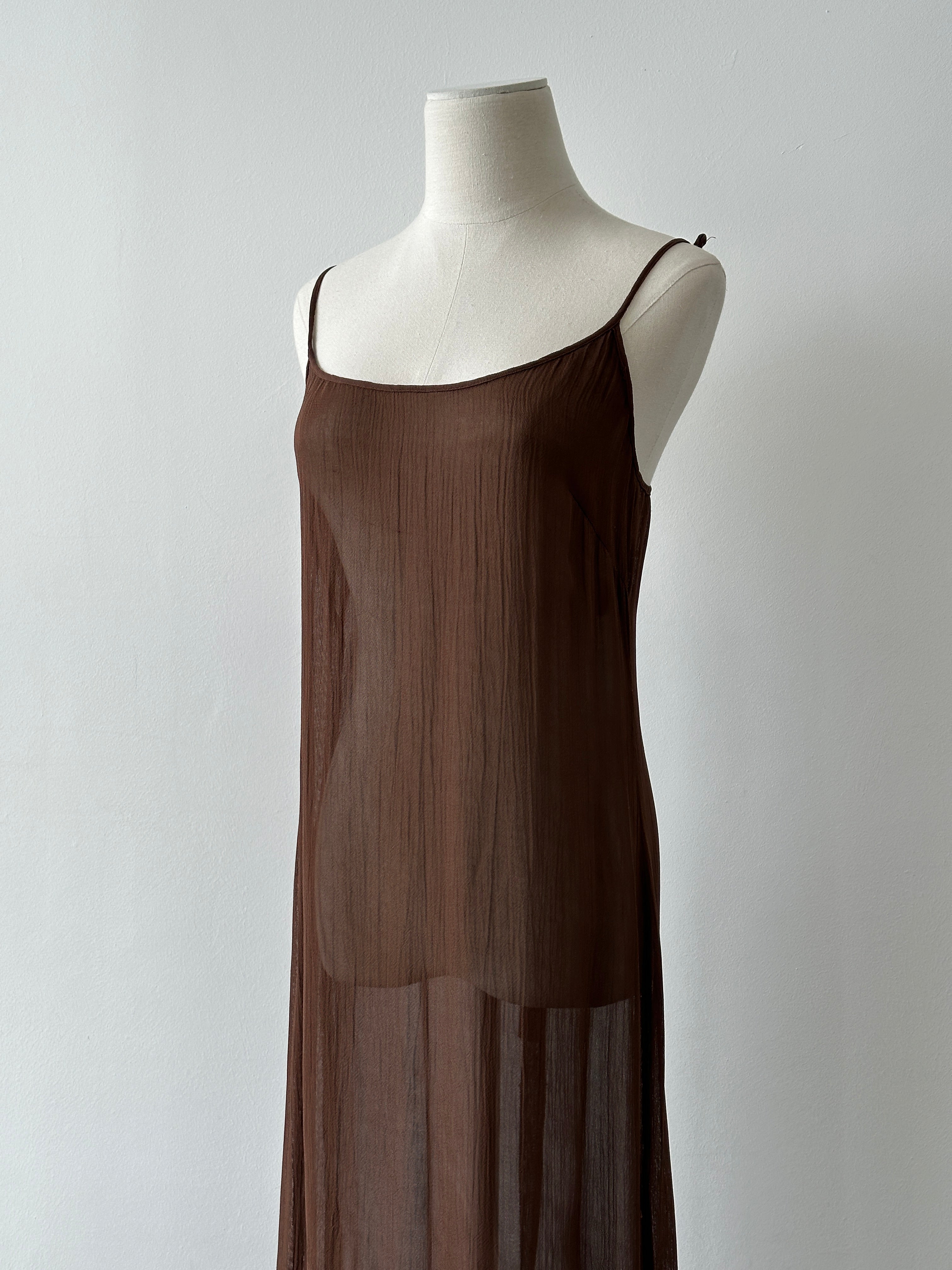 Marella 1990s Sheer Side Split Floor Length Dress - S-M