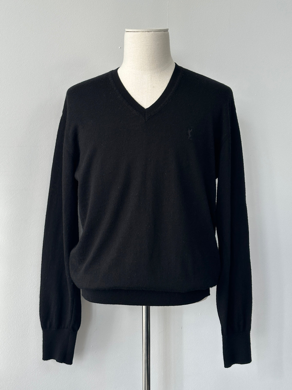 Yves Saint Laurent 1990s Pure Wool V Neck Jumper - M