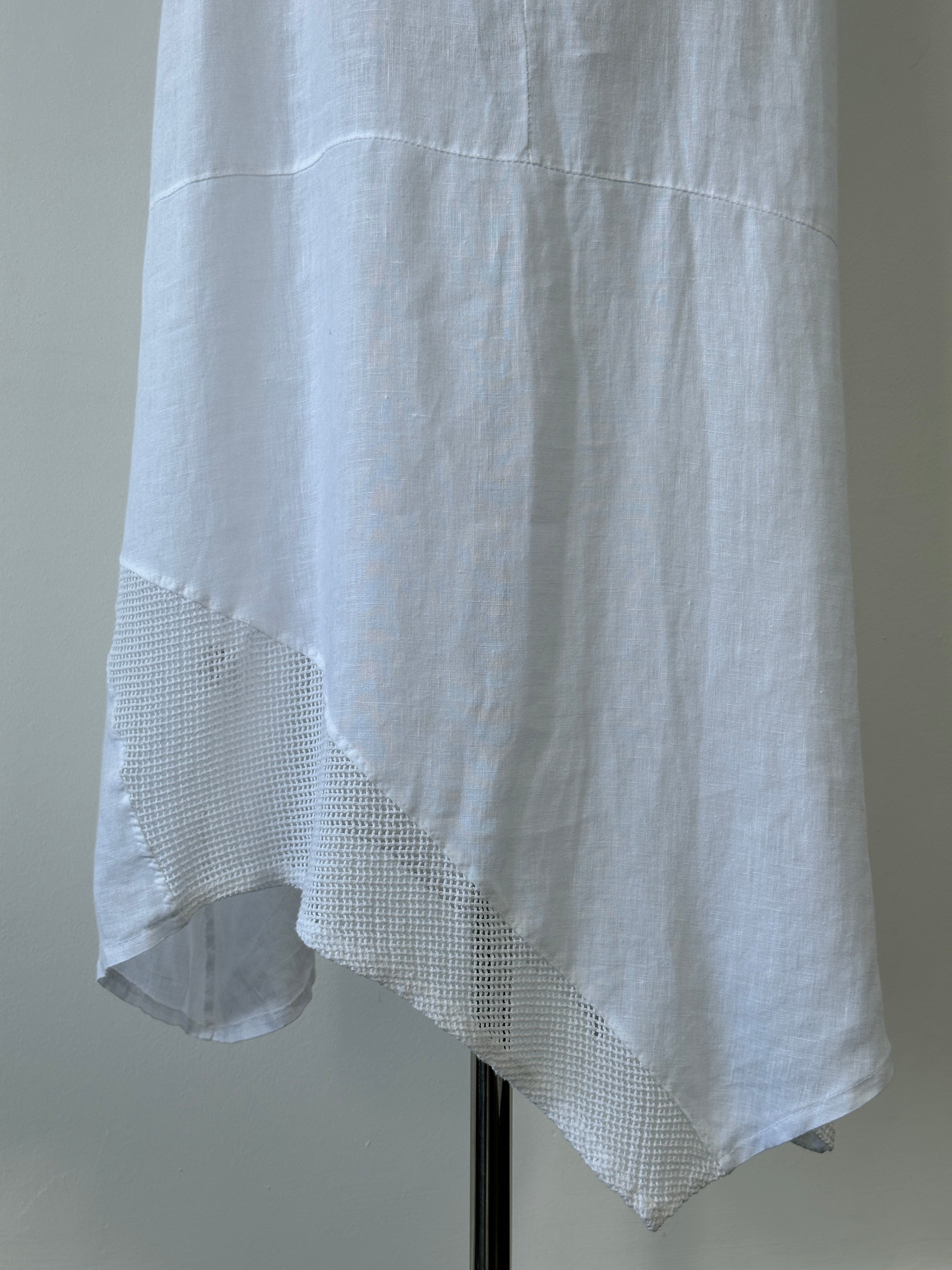 Vintage 2000s Pure Linen Asymmetric Sleeveless Maxi Dress - XL