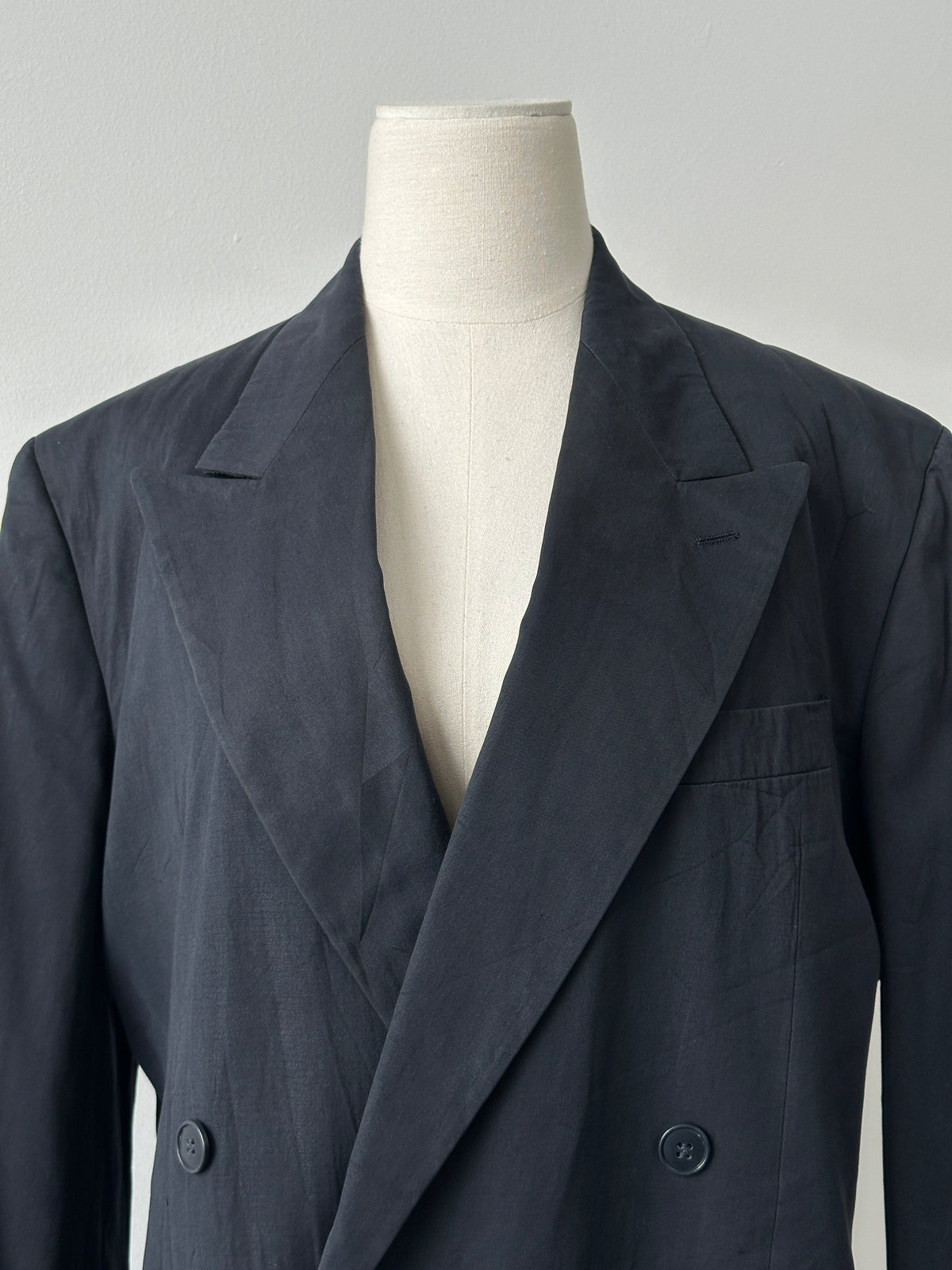 Giorgio Armani 1990s Cotton Double Breasted Blazer - M