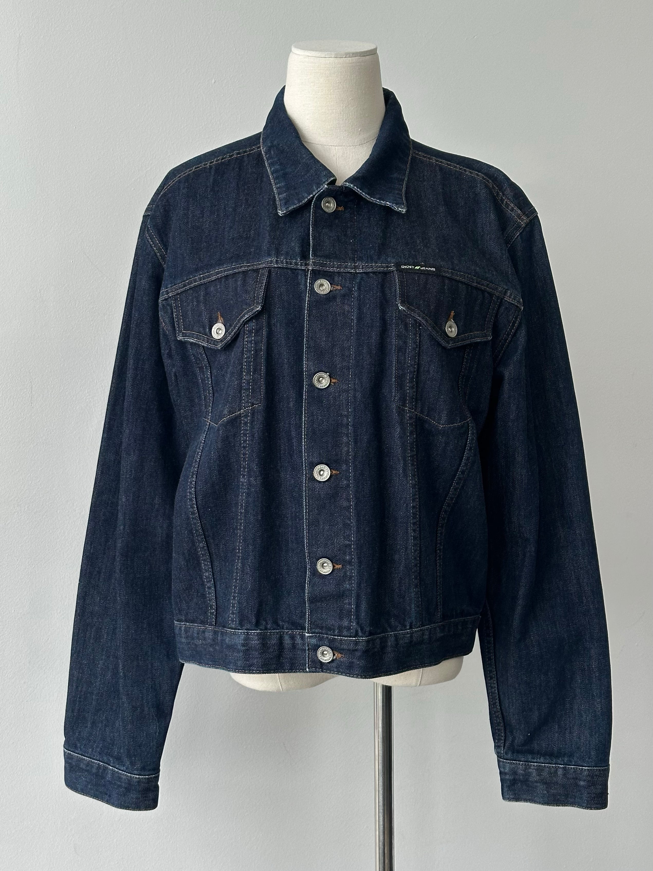 DKNY 2000s Pure Cotton Boxy Denim Jacket - L