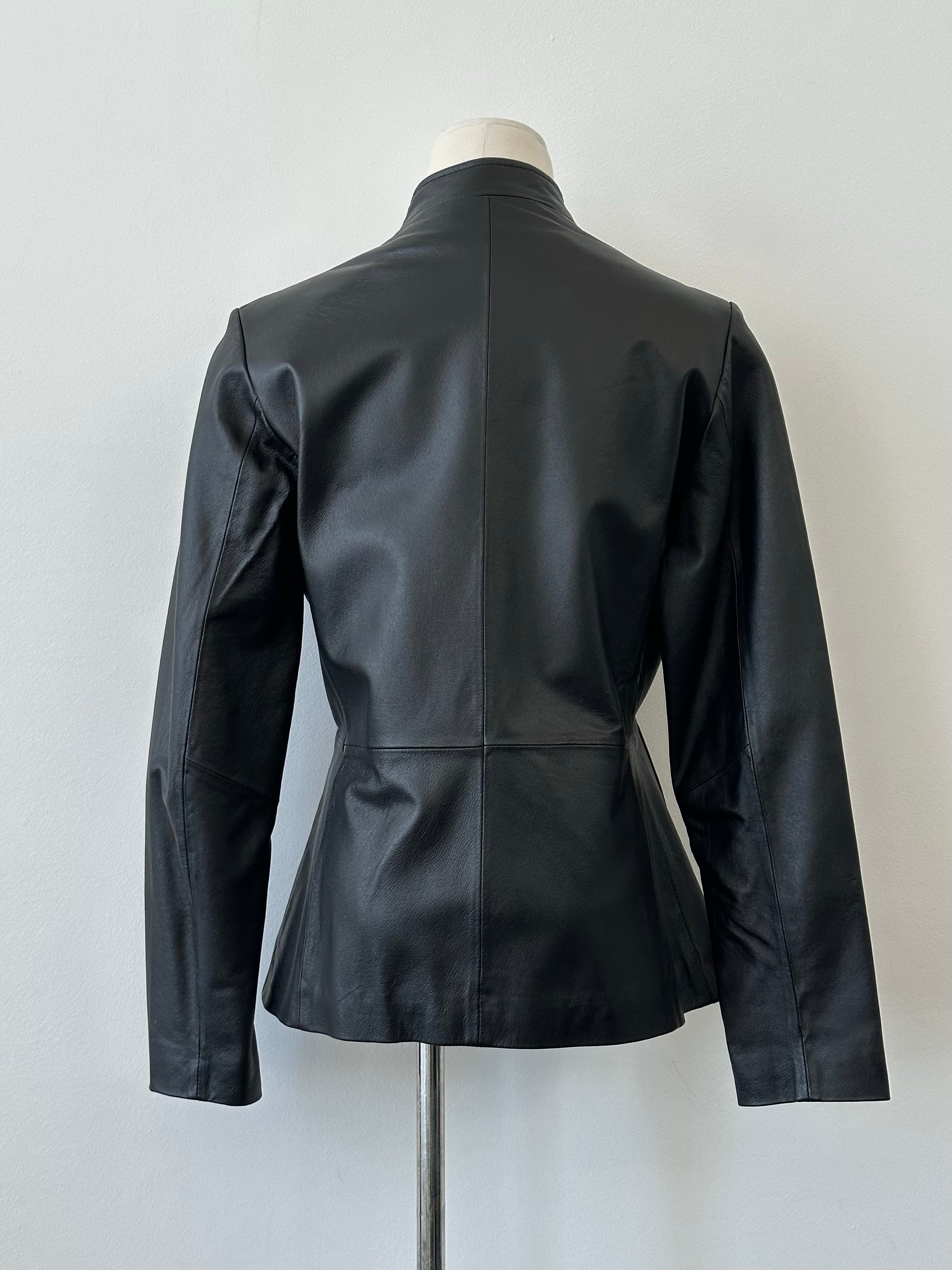 Vintage 1990s Double Zip Leather Jacket - S