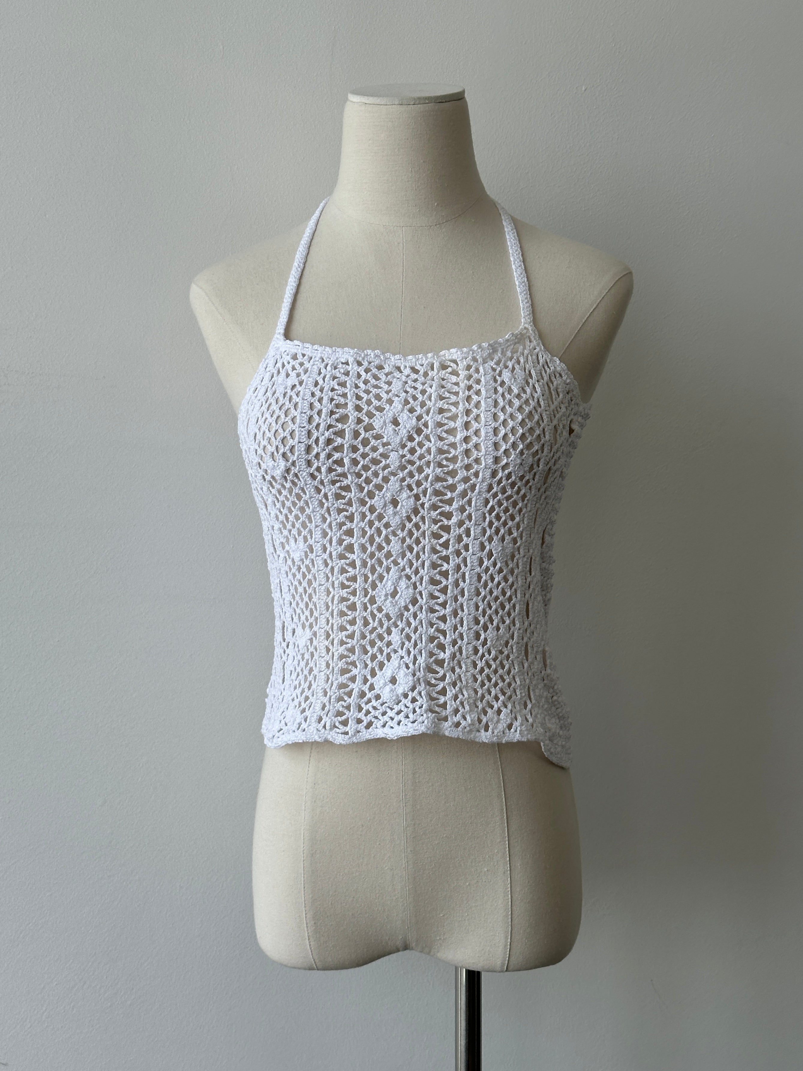 Vintage 2000s Crotchet Vest Top - S