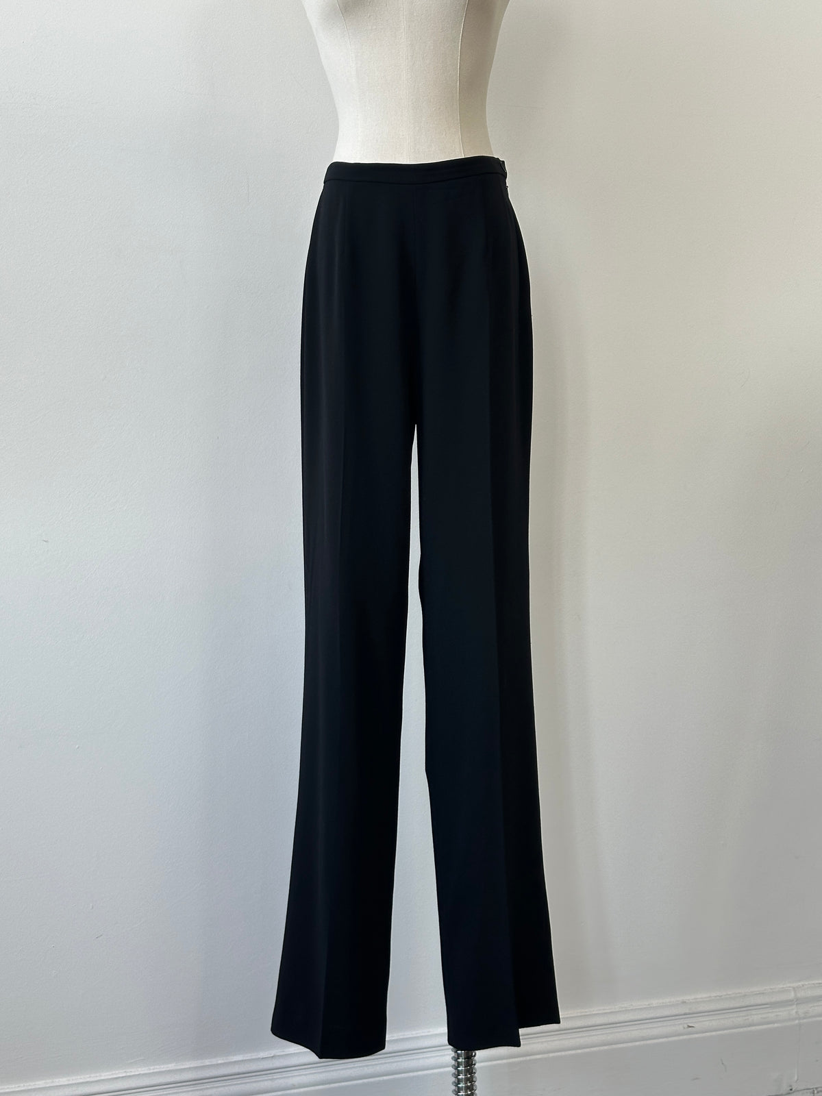 Max Mara 1990s Pure Wool Straight Leg Trouser - W28
