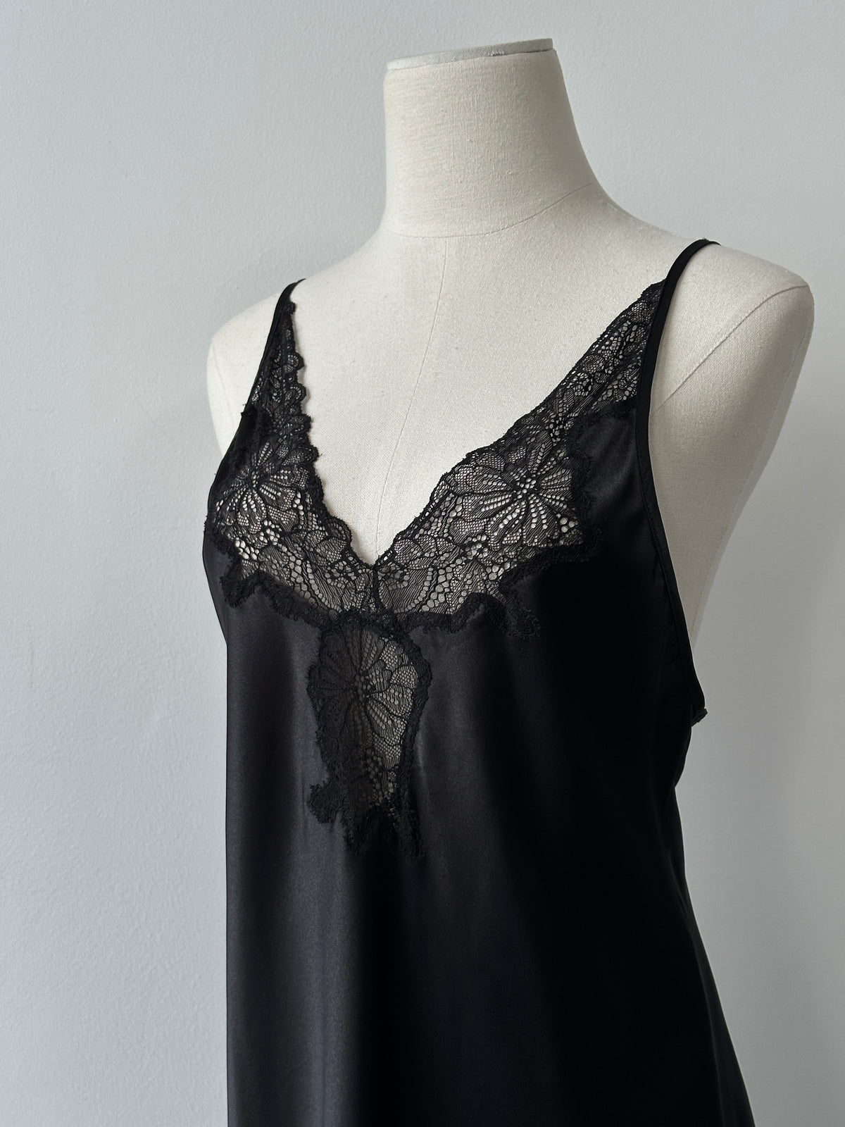 Oscar De La Renta Satin Lace Mini Slip Dress - M
