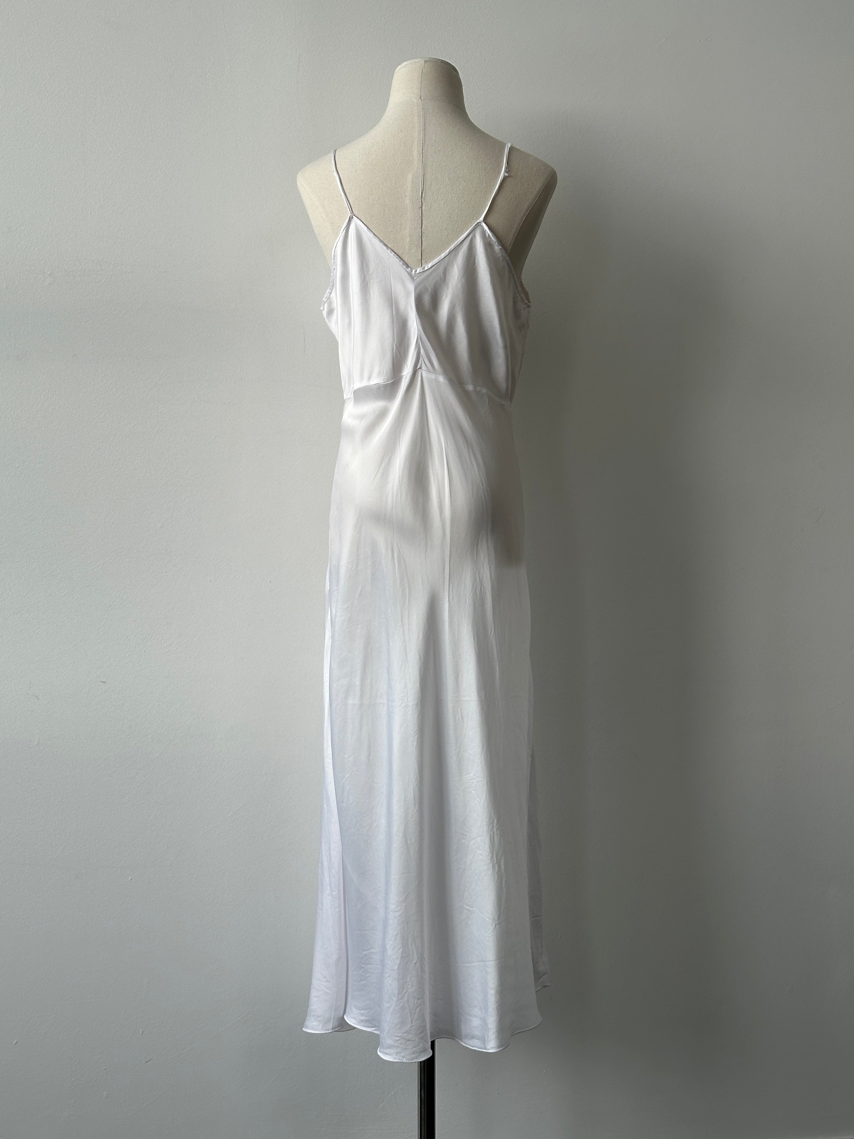 Vintage 2000s Satin Lace Sleeveless Floor Length Dress - M