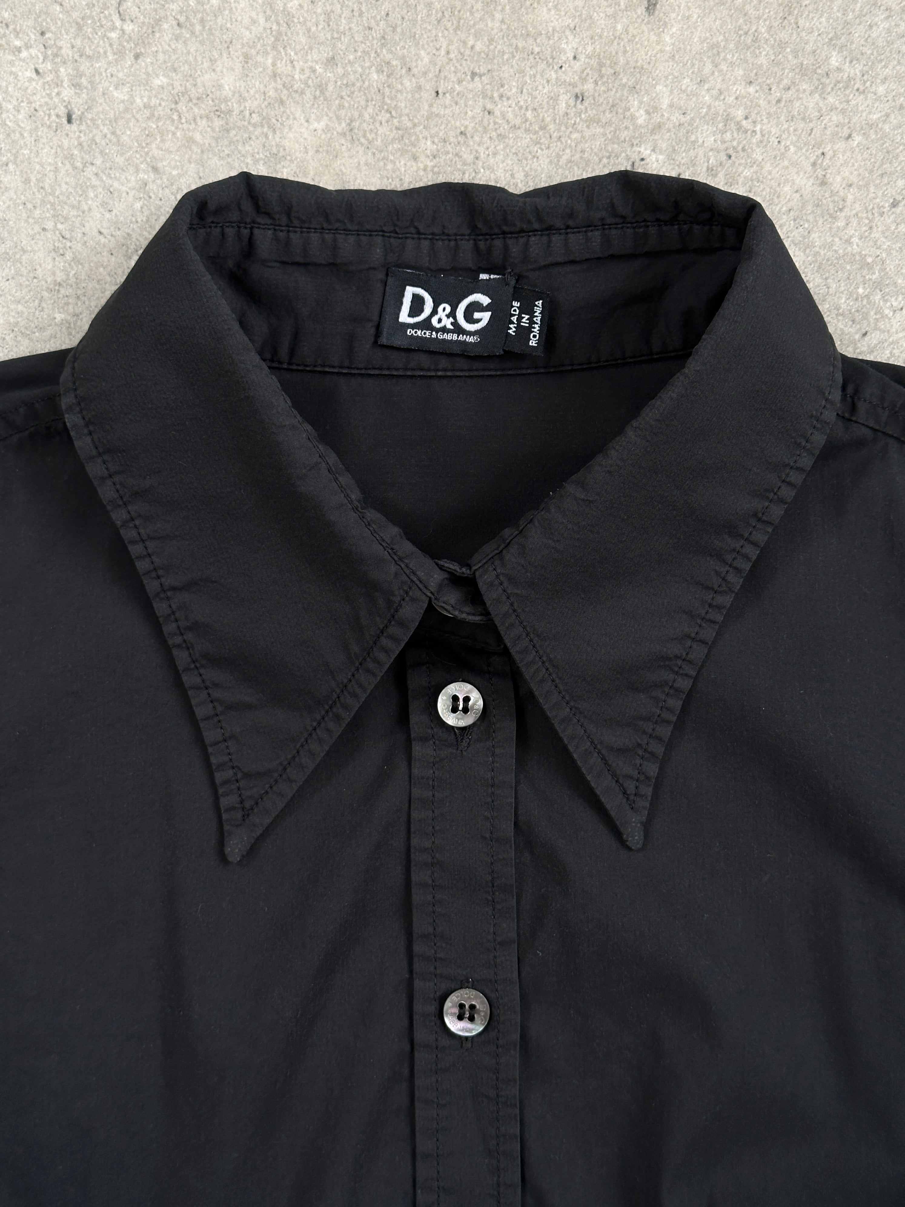 Dolce & Gabbana 1990s Dagger Collar Fitted Shirt - S-M