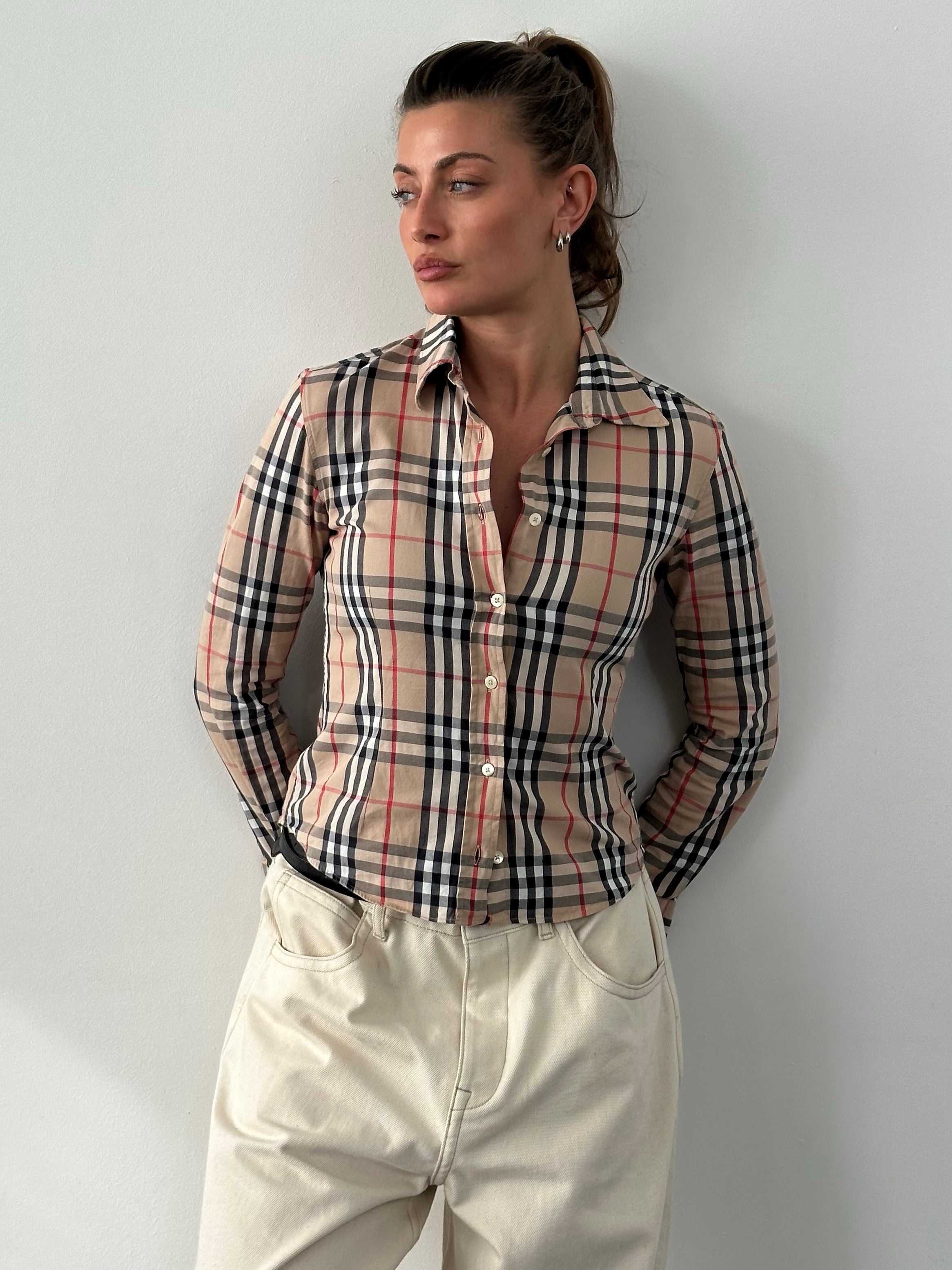 Burberry London 2000s Cotton House Check Shirt - XS/S