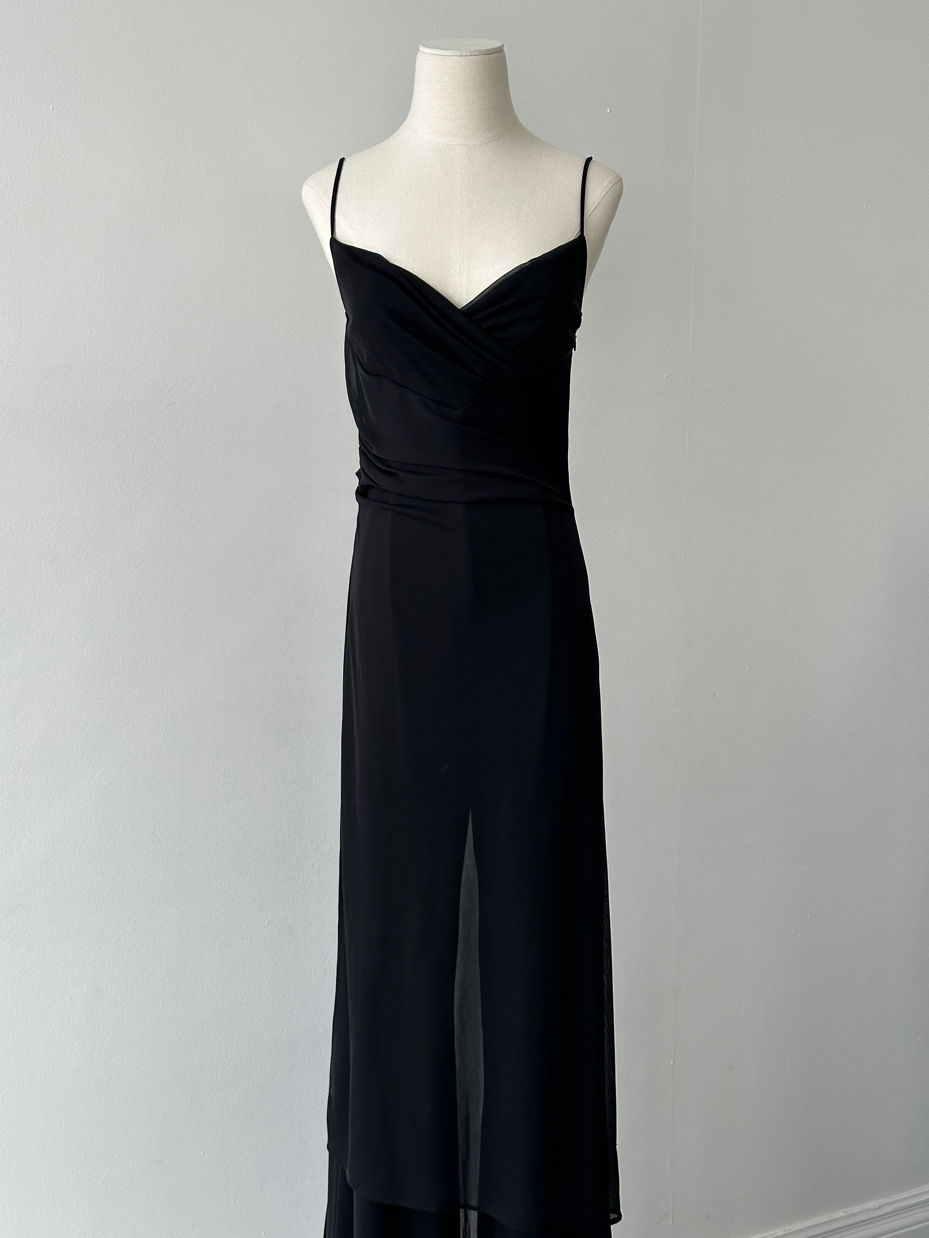 French Vintage 1990s Sheer Overlay Jumpsuit - S