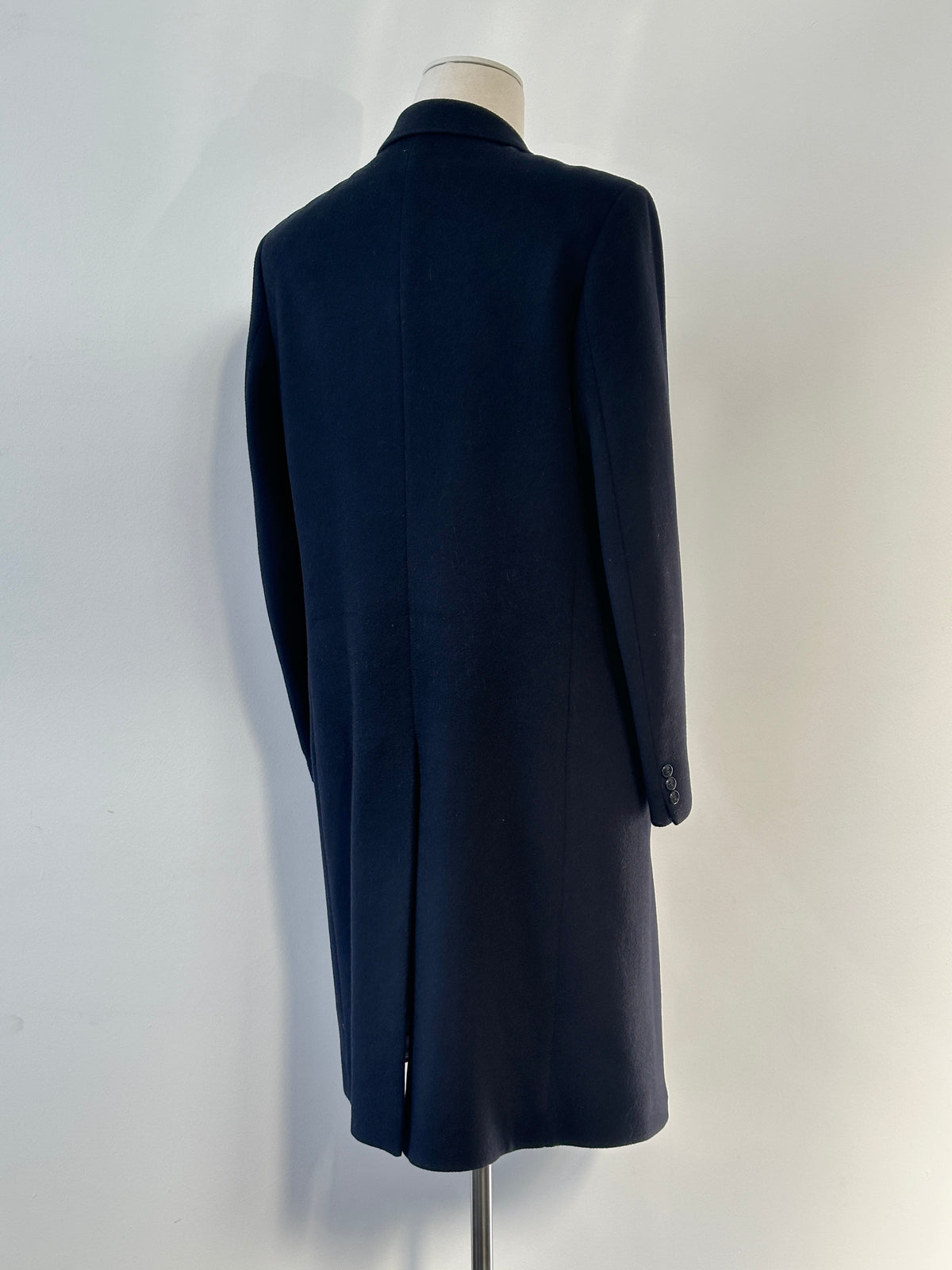 British Vintage 1990s Wool Cashmere Double Breasted Coat - M
