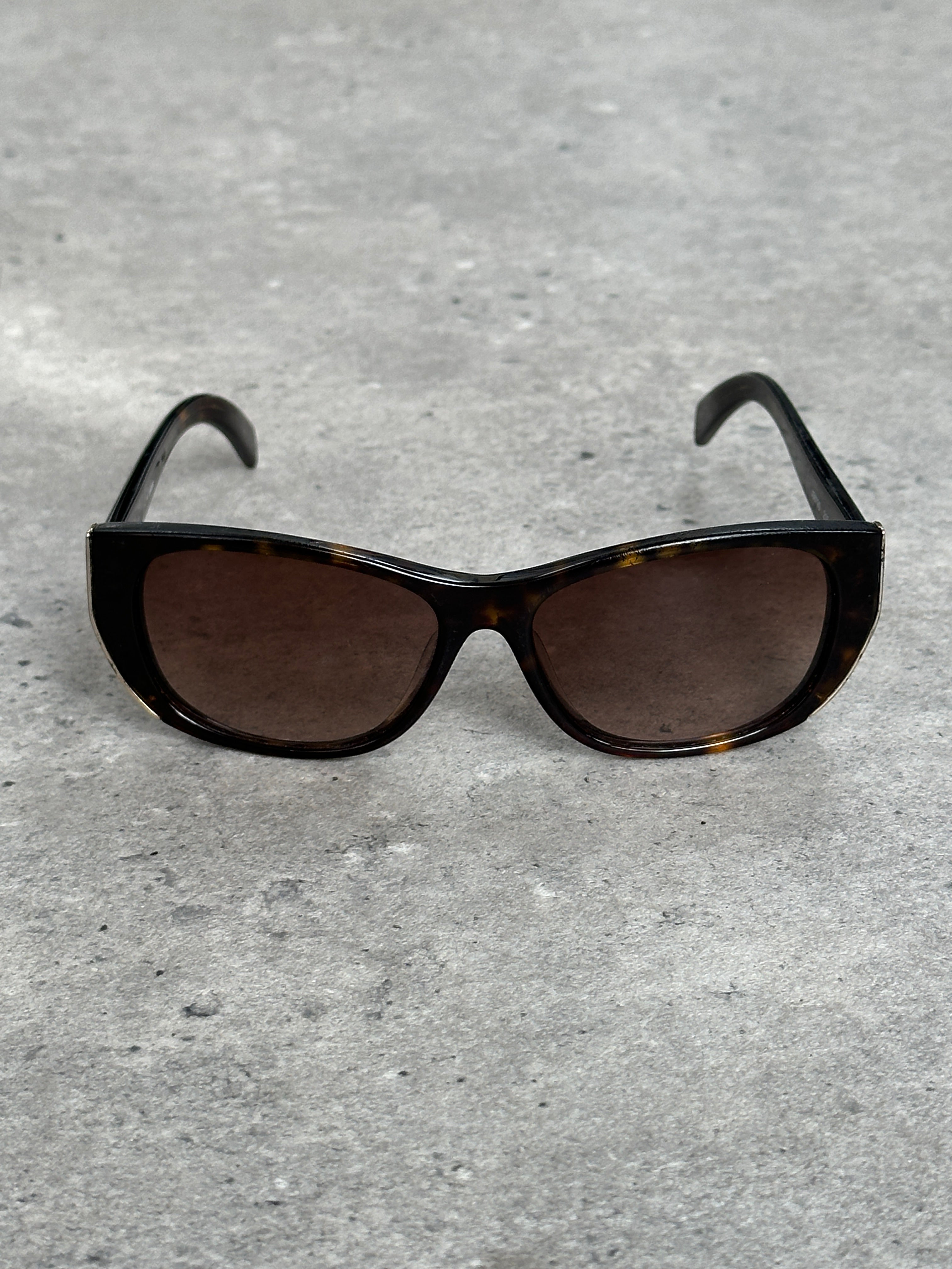 Jil Sander 2000s Tortoiseshell Rectangular Logo Sunglasses