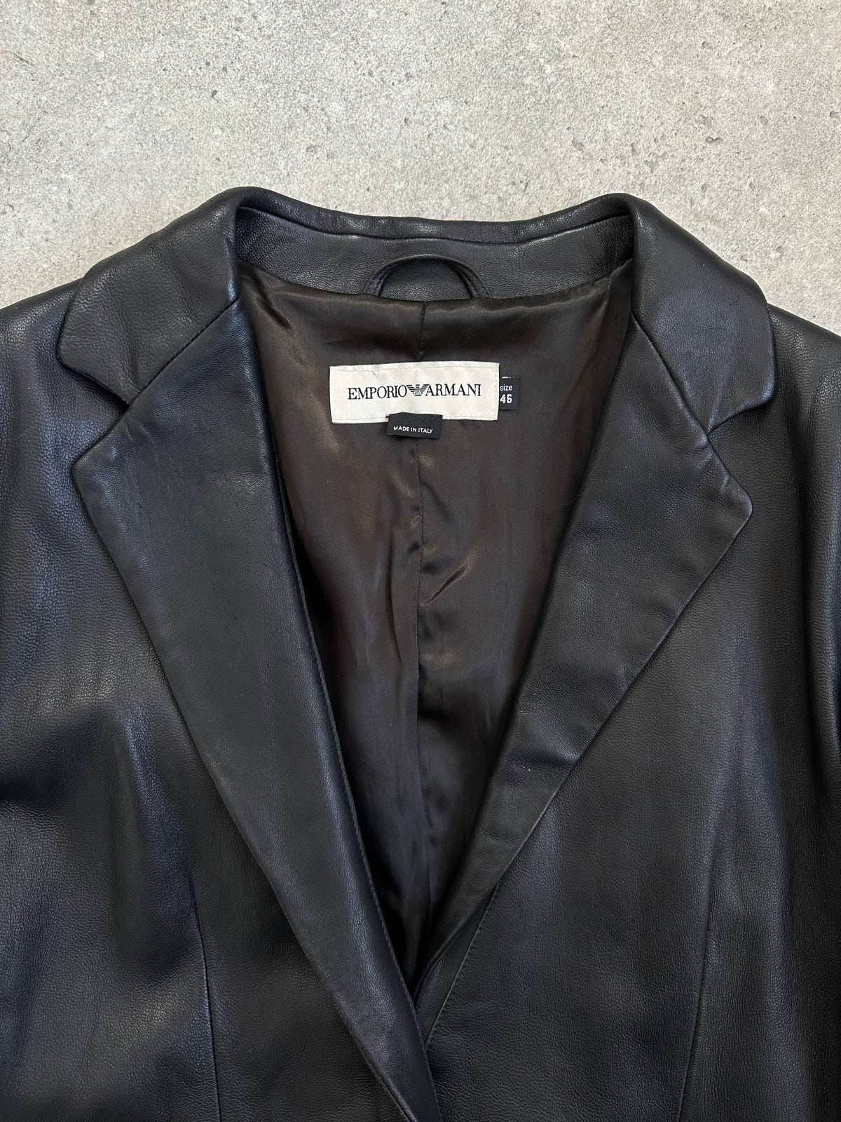 Emporio Armani 1990s Fitted Lamb Leather Jacket - S