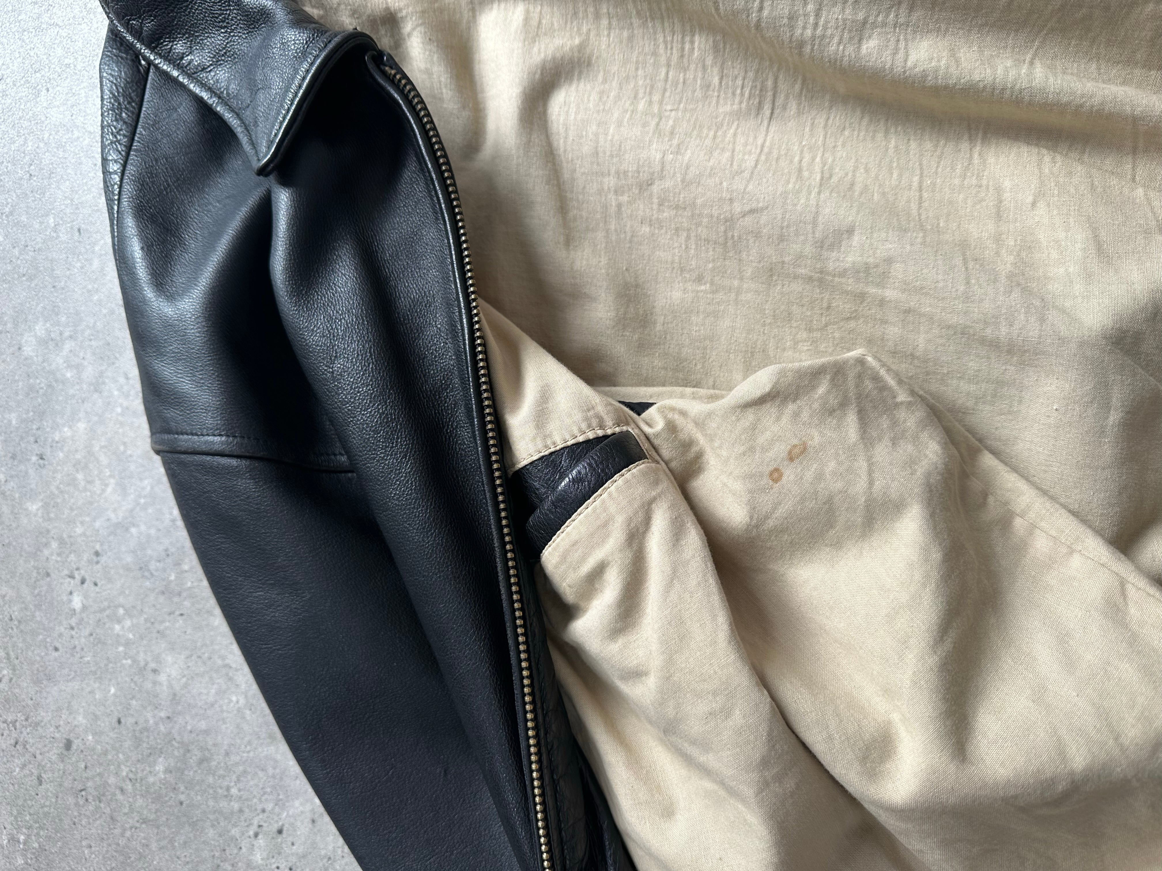 Vintage 1990s Leather Heavyweight Minimal Leather Jacket - XXL