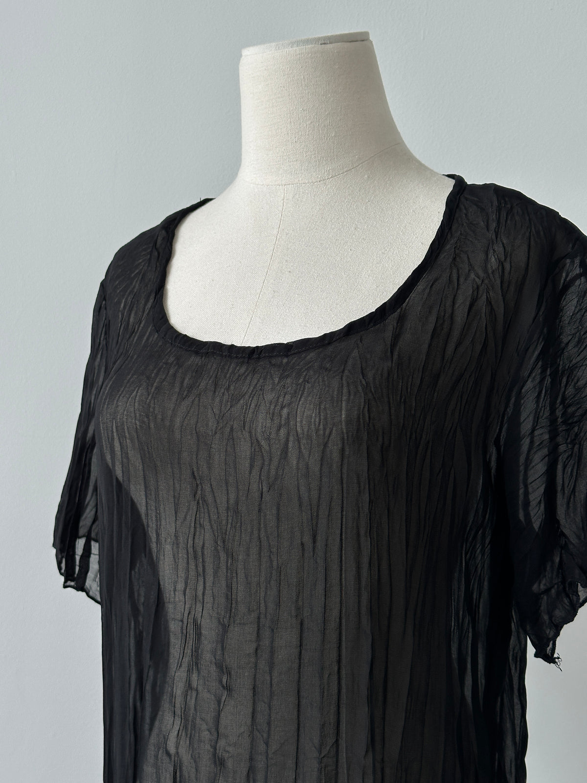 Vintage 2000s Sheer Short Sleeve Mini Dress - L