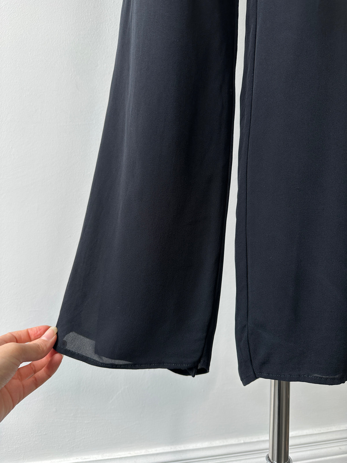 Vintage 1990s Pure Silk Wide Leg Trousers - W30