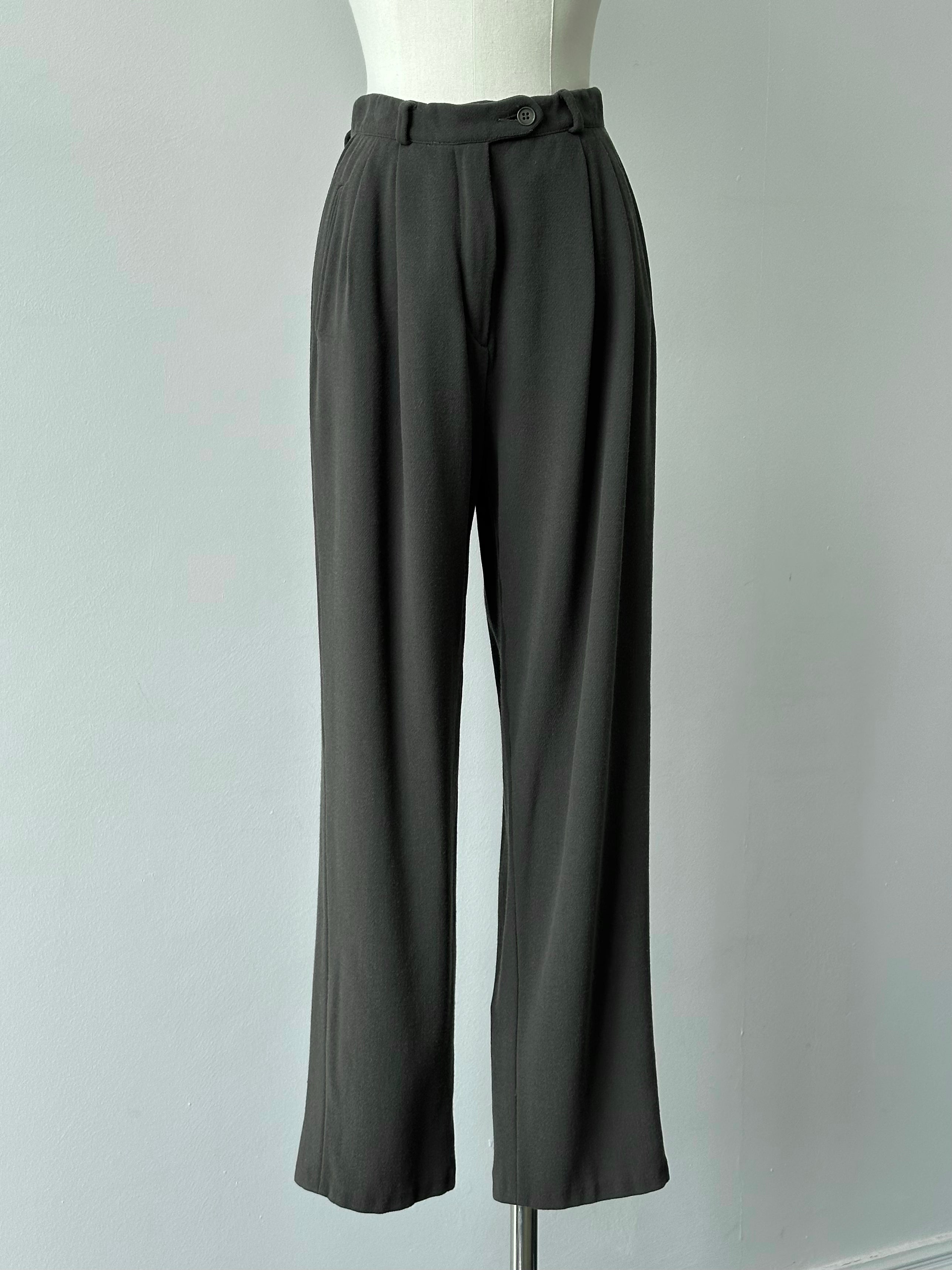Emporio Armani 1990s Wool Pleated Tailored Trousers - W25