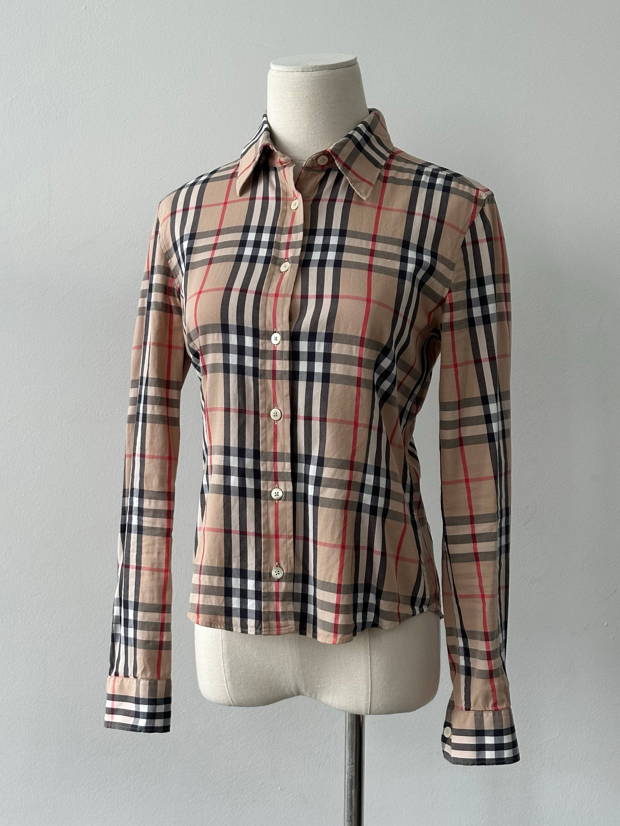 Burberry London 2000s Cotton House Check Shirt - XS/S