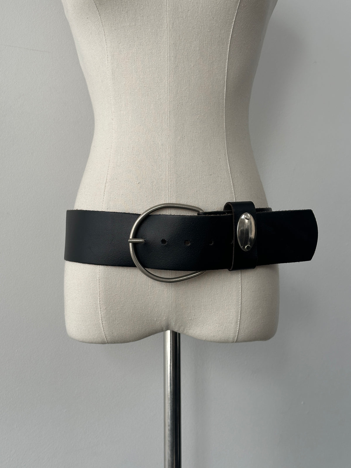 Vintage 1990s Leather Chunky Belt - W29-34