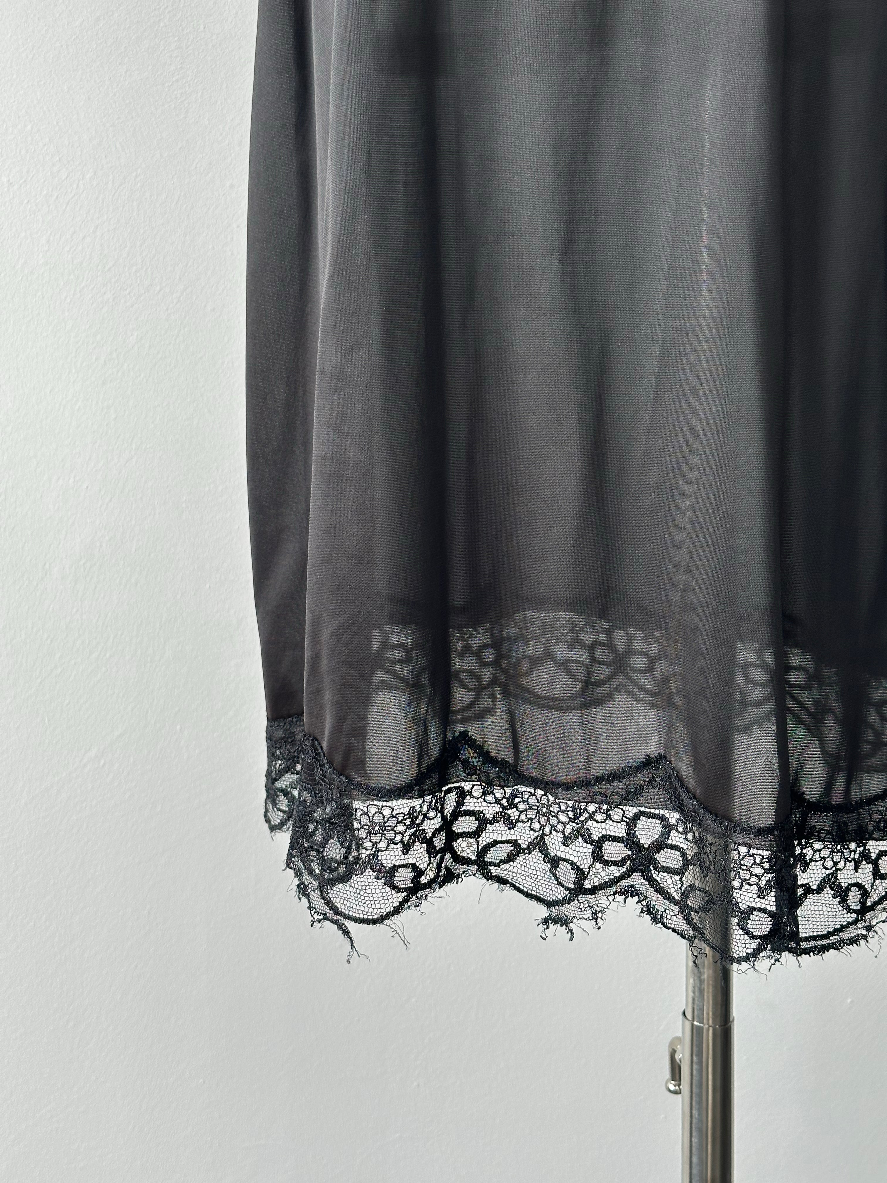 Vintage 1990s Sheer Lace Midi Dress - S
