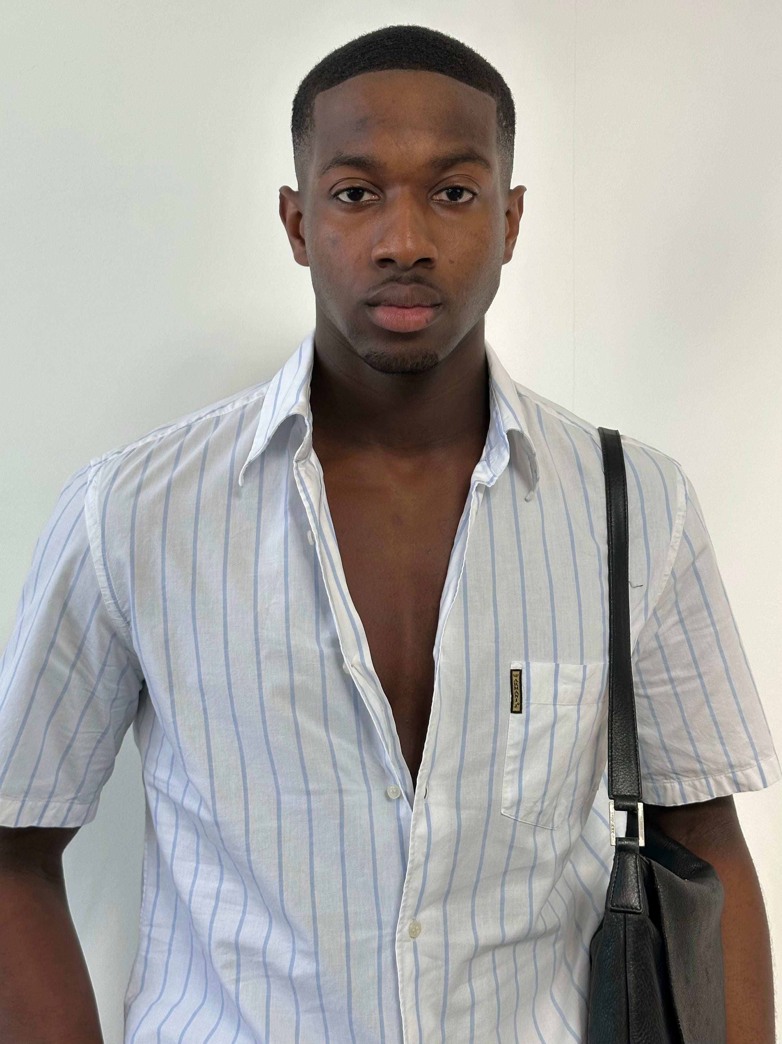 Armani Jeans 2000s Pure Cotton Striped Short Sleeve Shirt - M