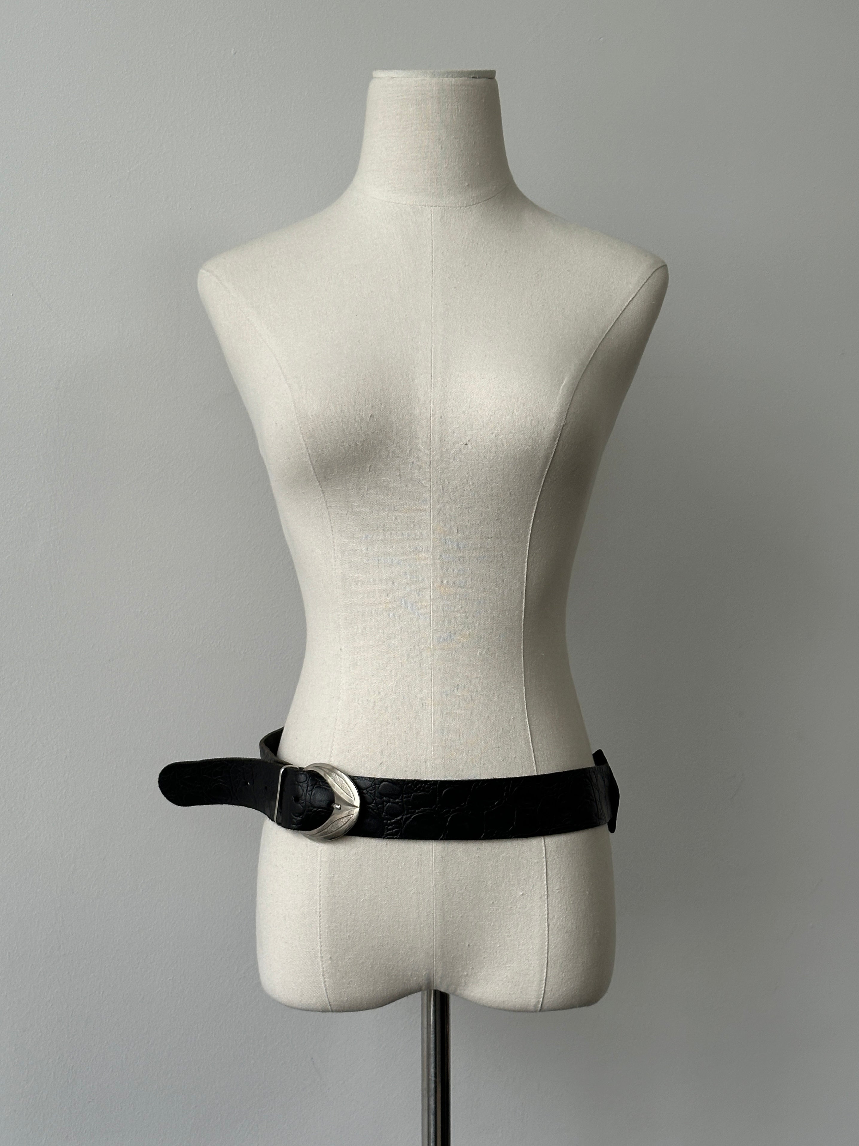 Vintage 1990s Leather Chunky Belt - W30-34