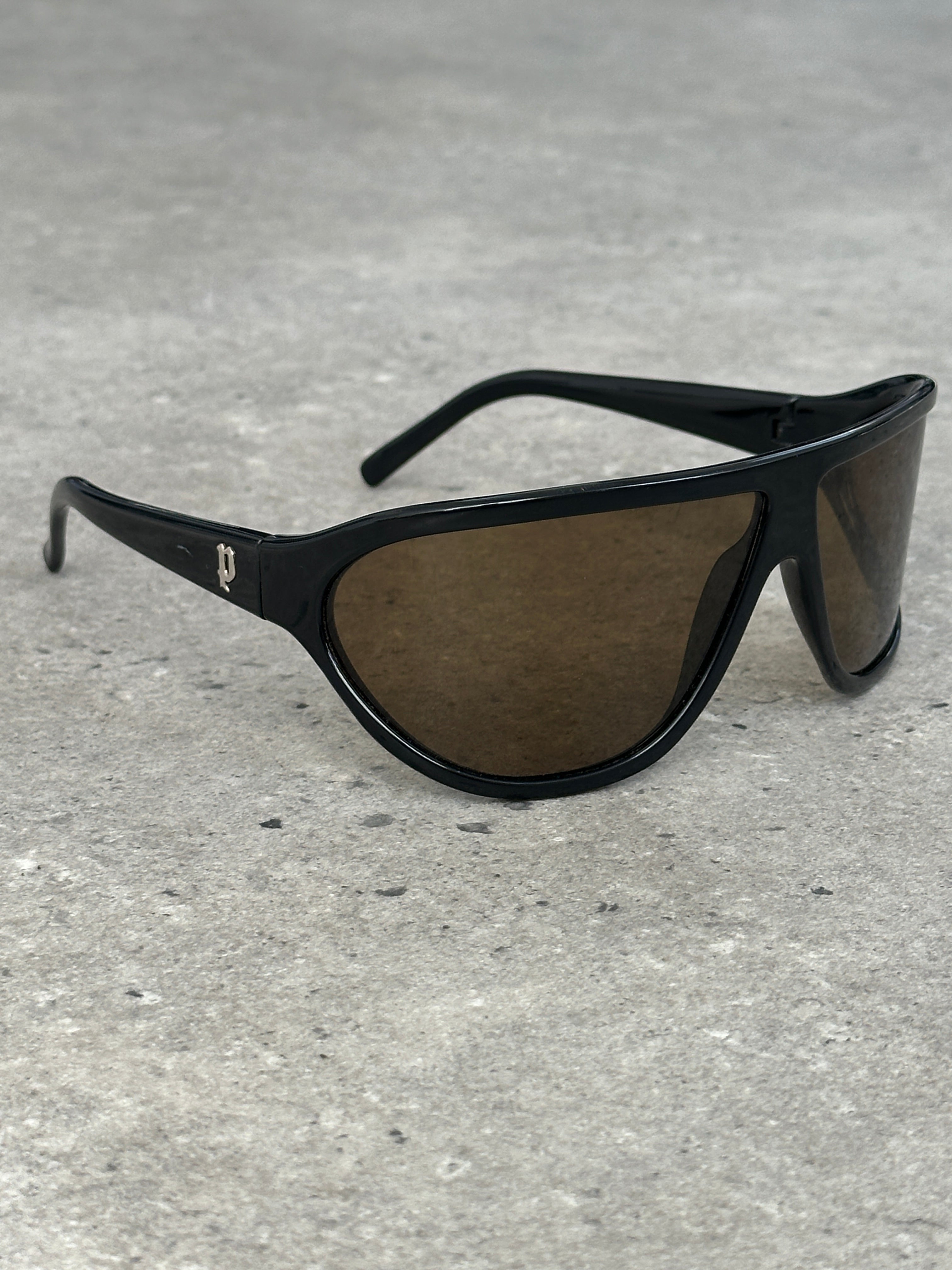 Police 2000s Oversized Shield Wrap Logo Sunglasses
