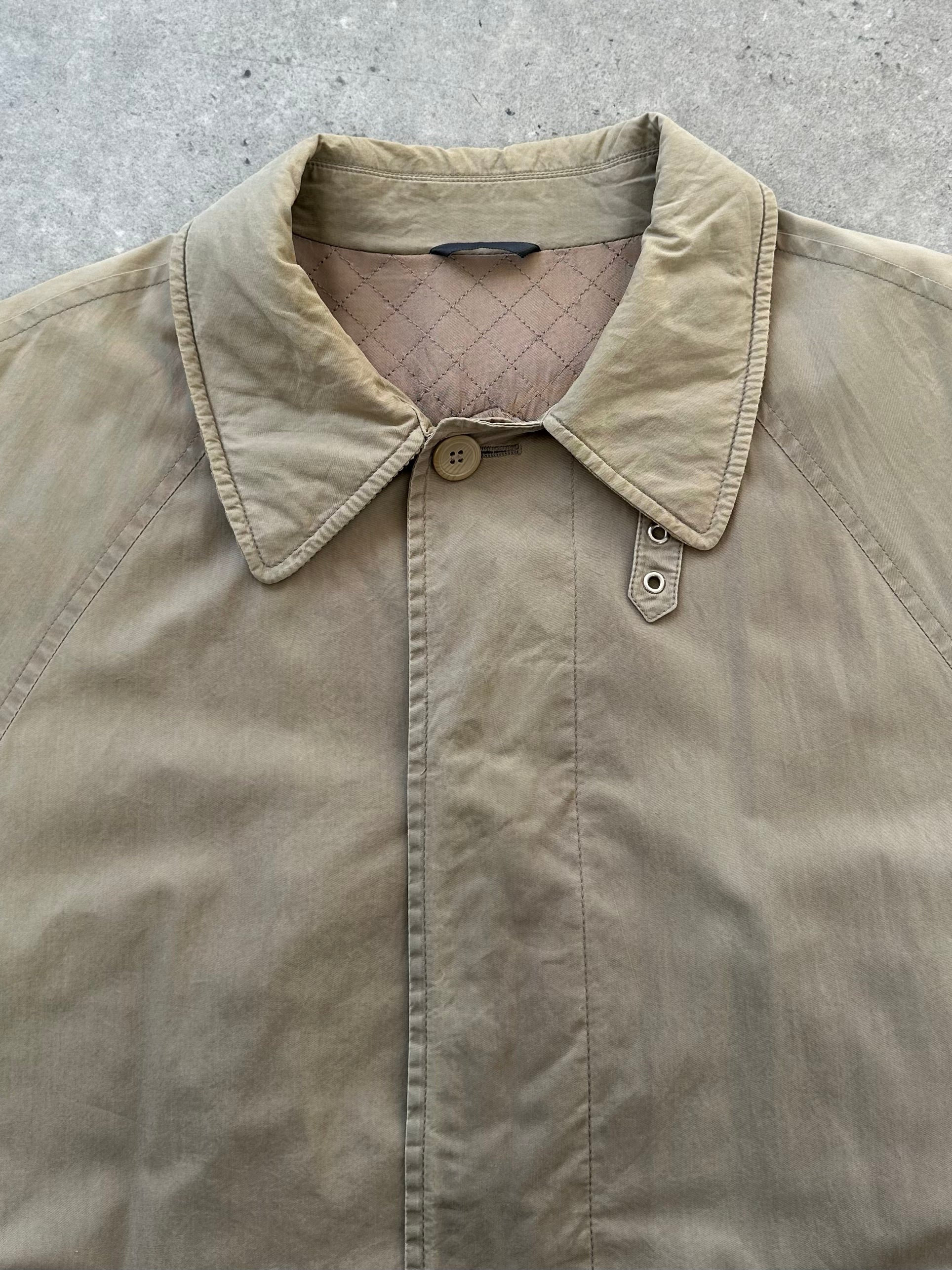 Givenchy 1990s Cotton High Neck Trench Coat - L