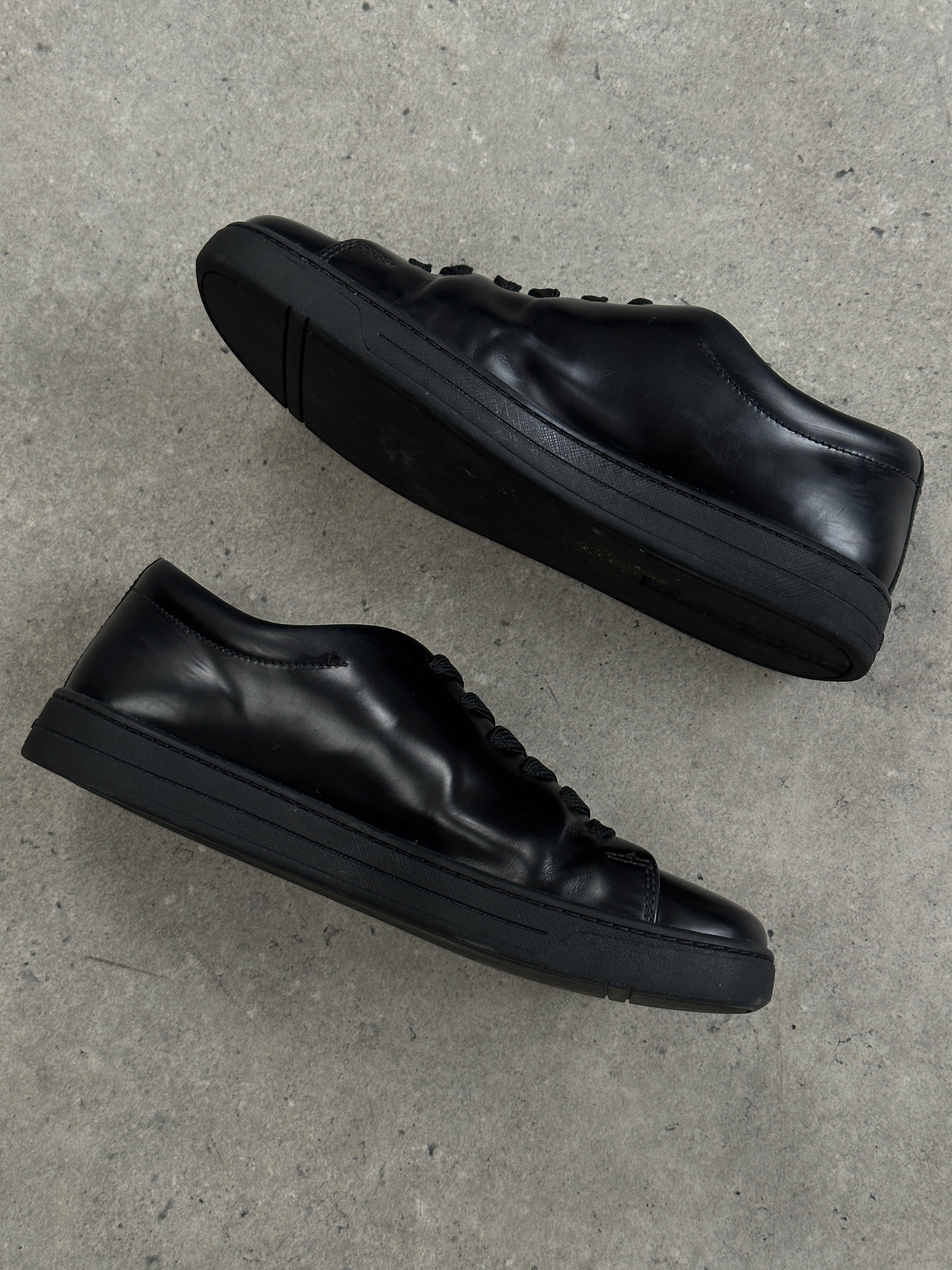 Prada Sport 2000s Leather Minimal Lace Up Trainers - UK 5.5
