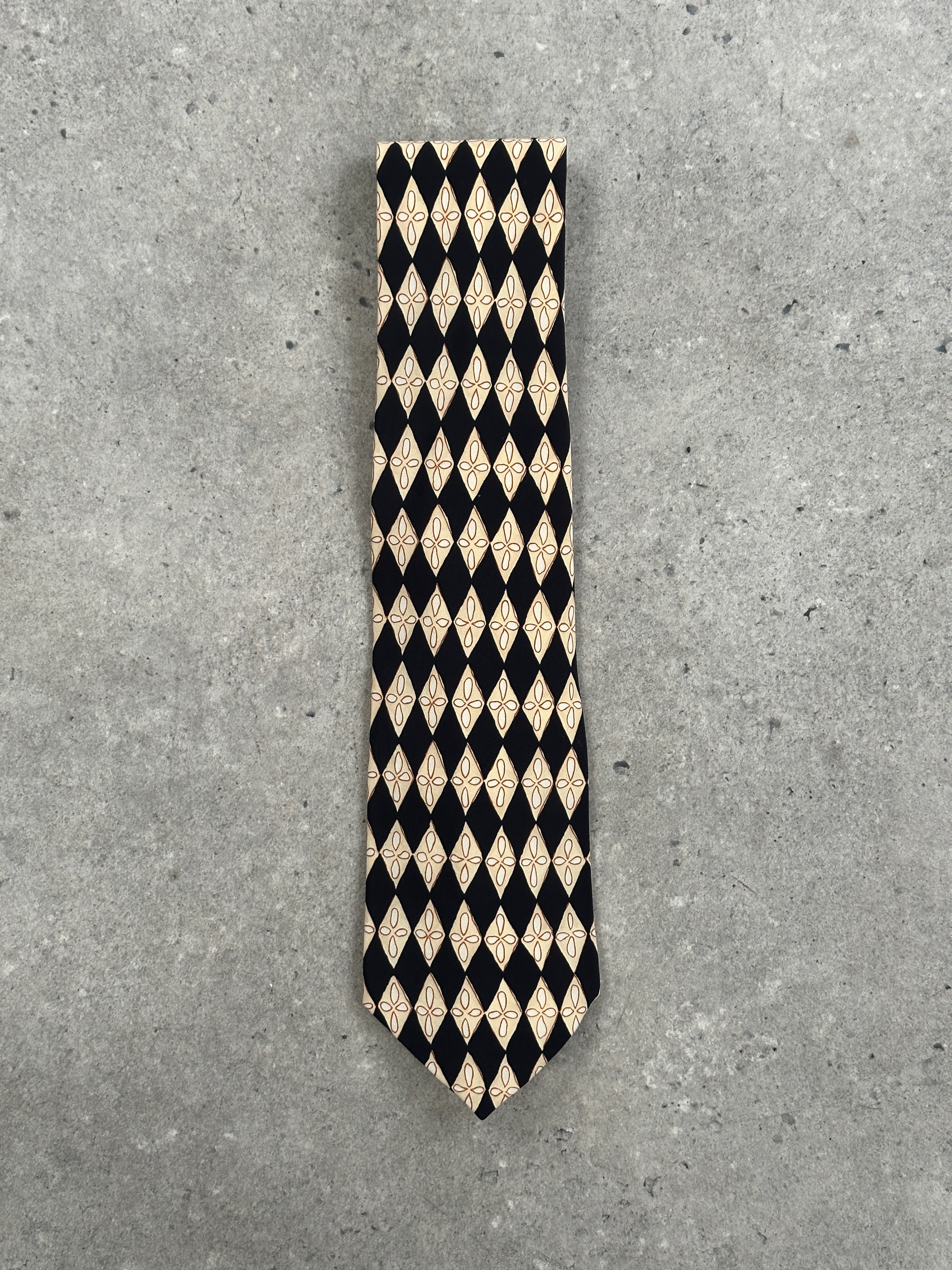 Yves Saint Laurent Cravates 1980s Pure Silk Logo Tie