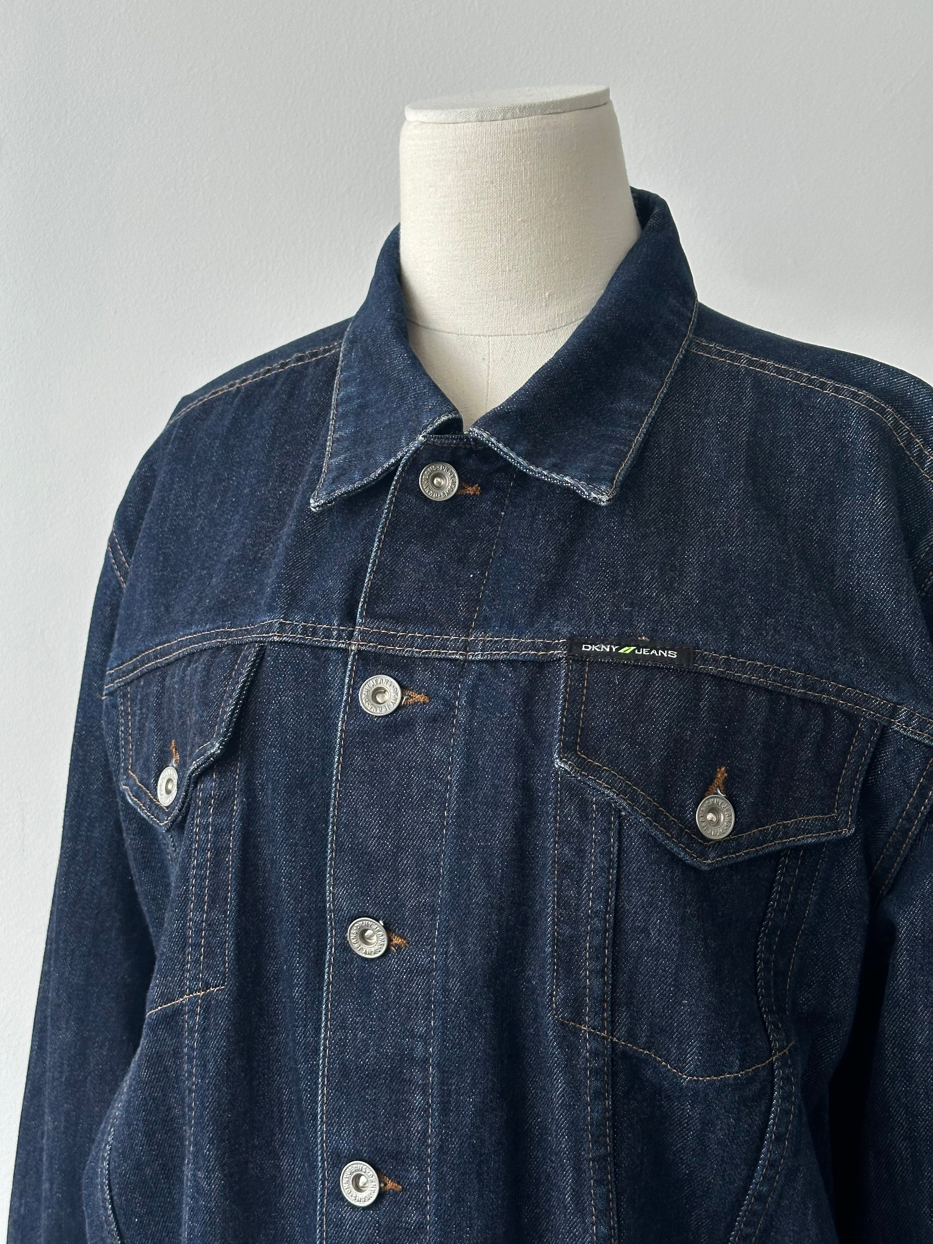 DKNY 2000s Pure Cotton Boxy Denim Jacket - L