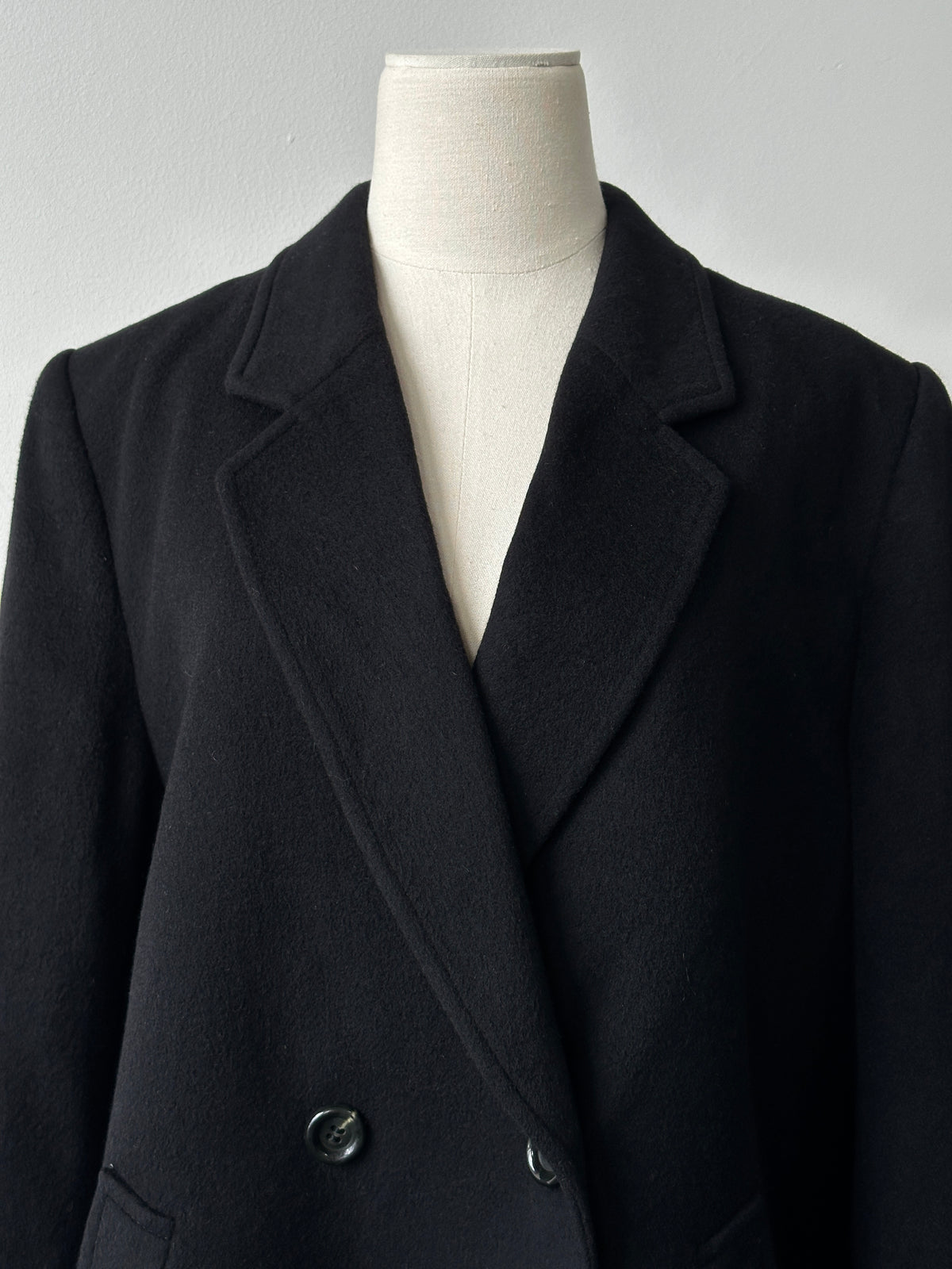 Vintage 1990s Pure Cashmere Double Breasted Coat - S-M