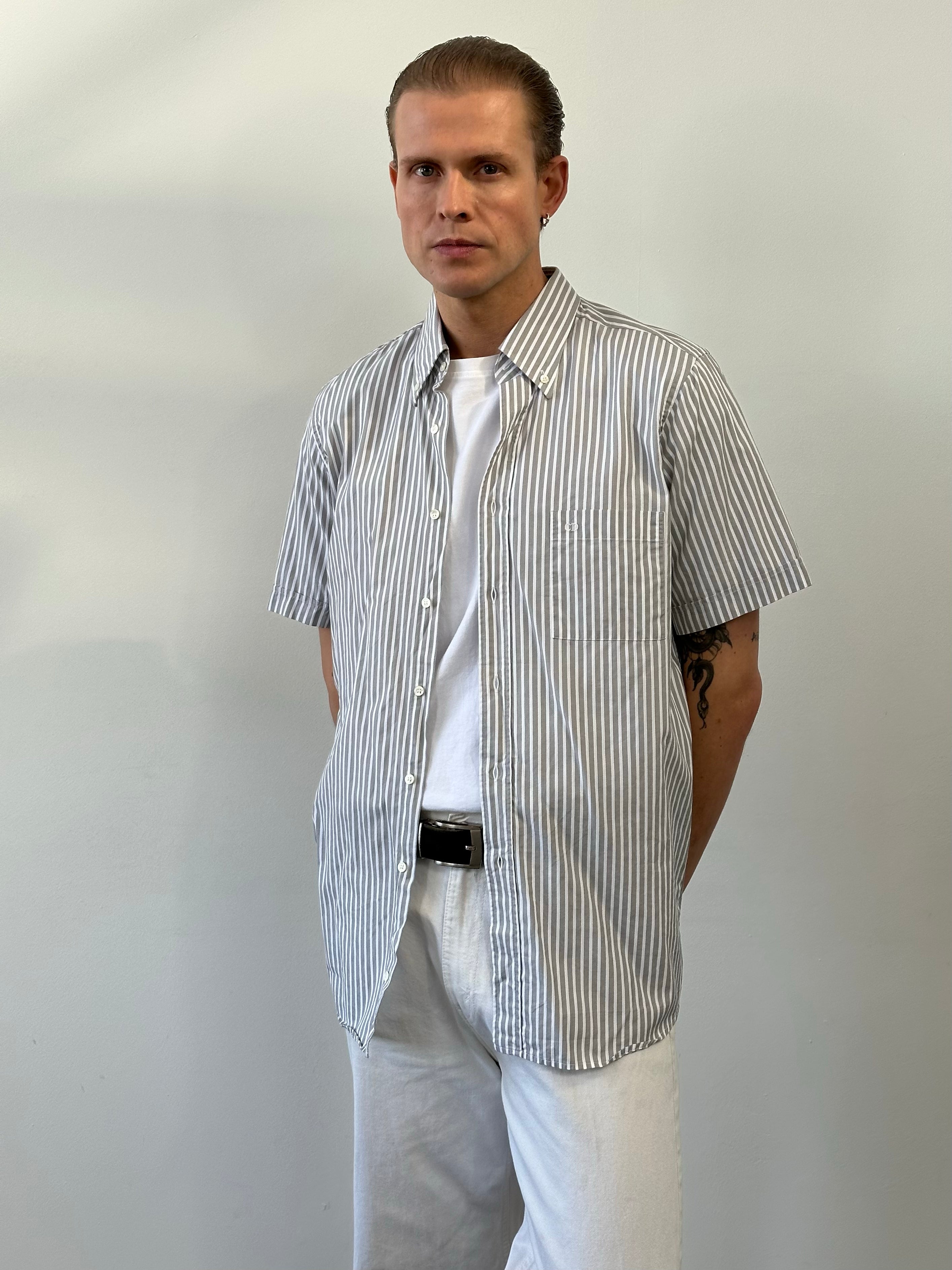 Christian Dior 1990s Pure Cotton Striped Shirt - M