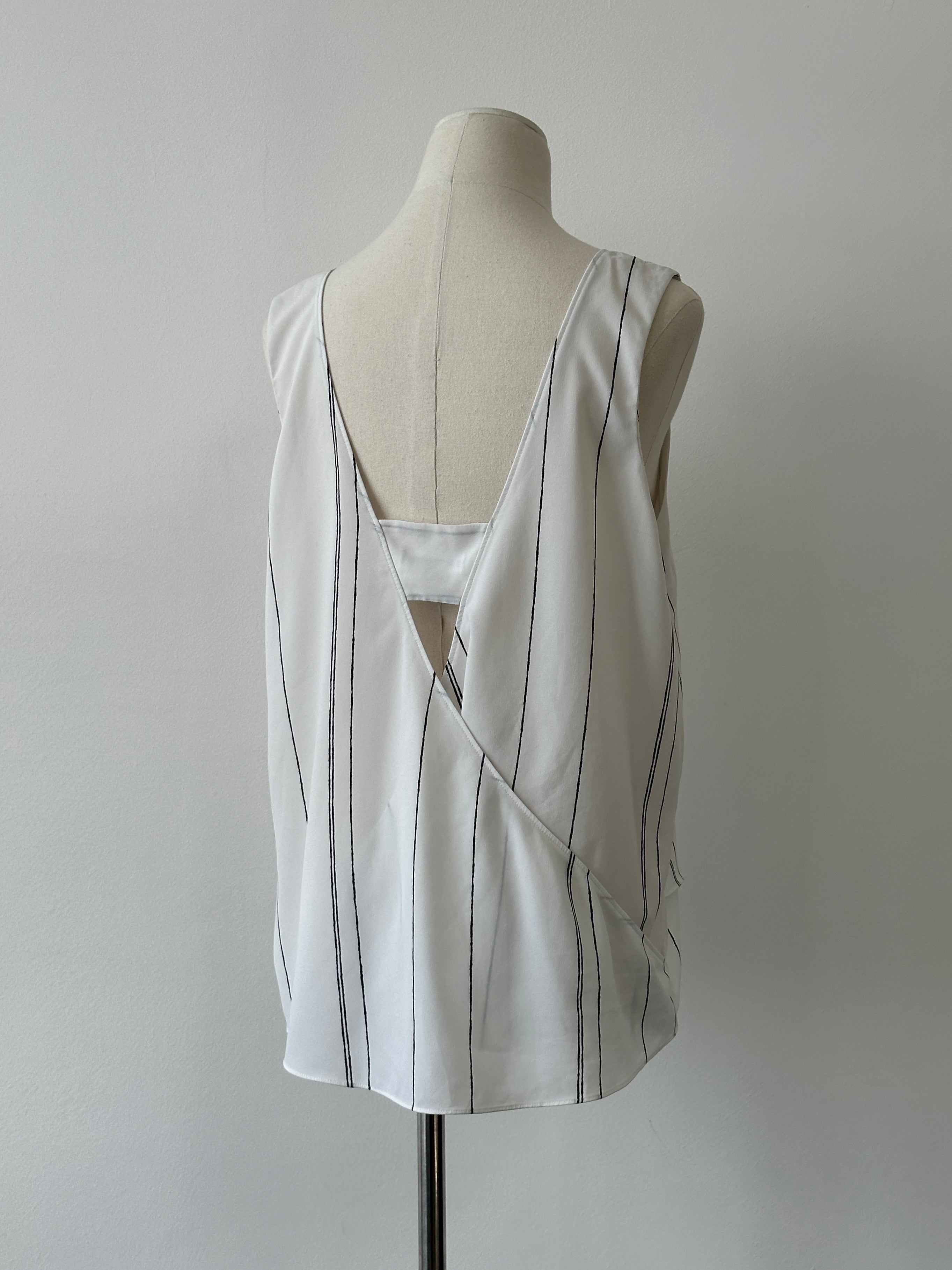 Calvin Klein Striped Layered Sleeveless Top - L