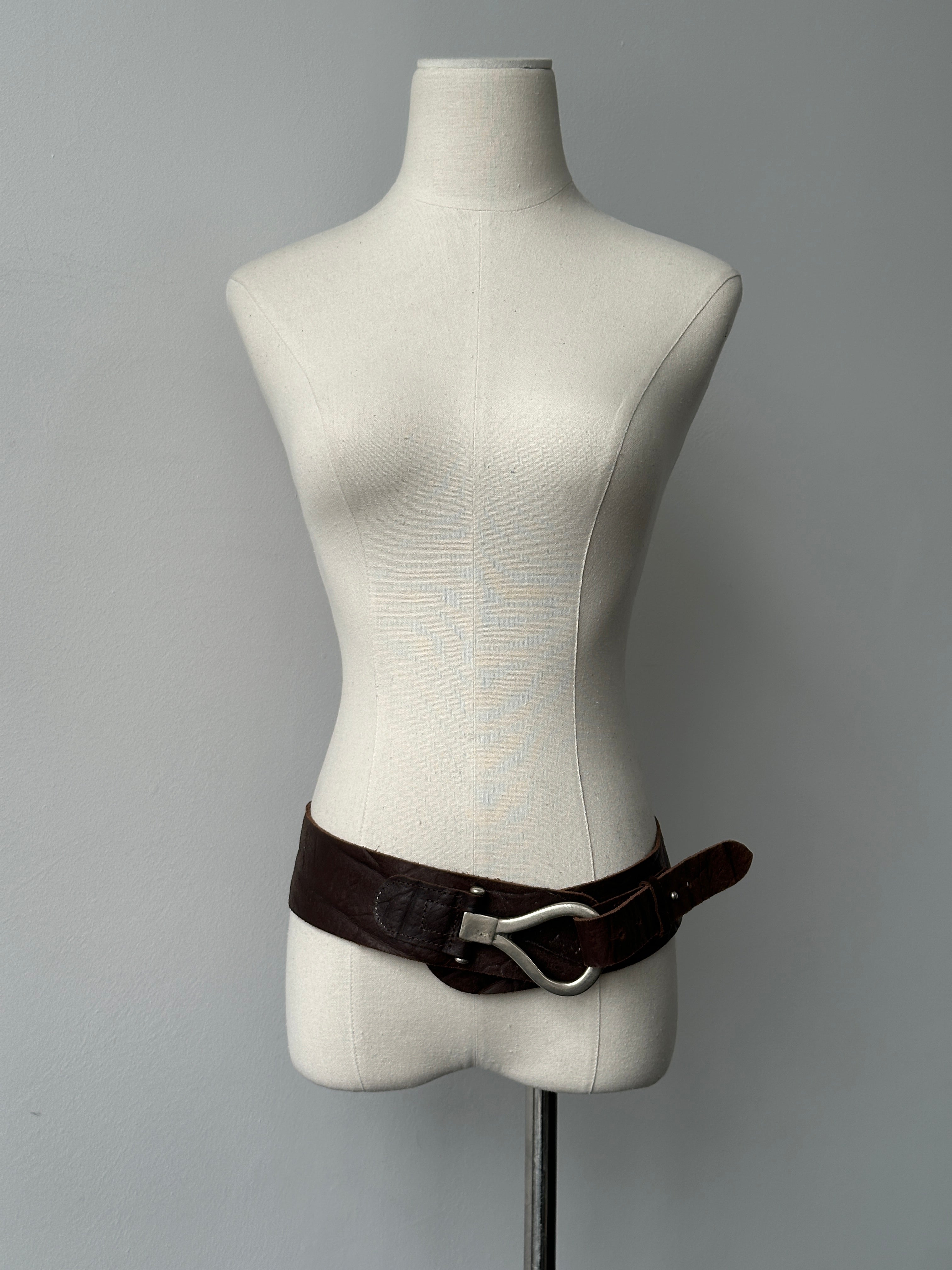 Vintage 1990s Leather Chunky Belt - W34-38