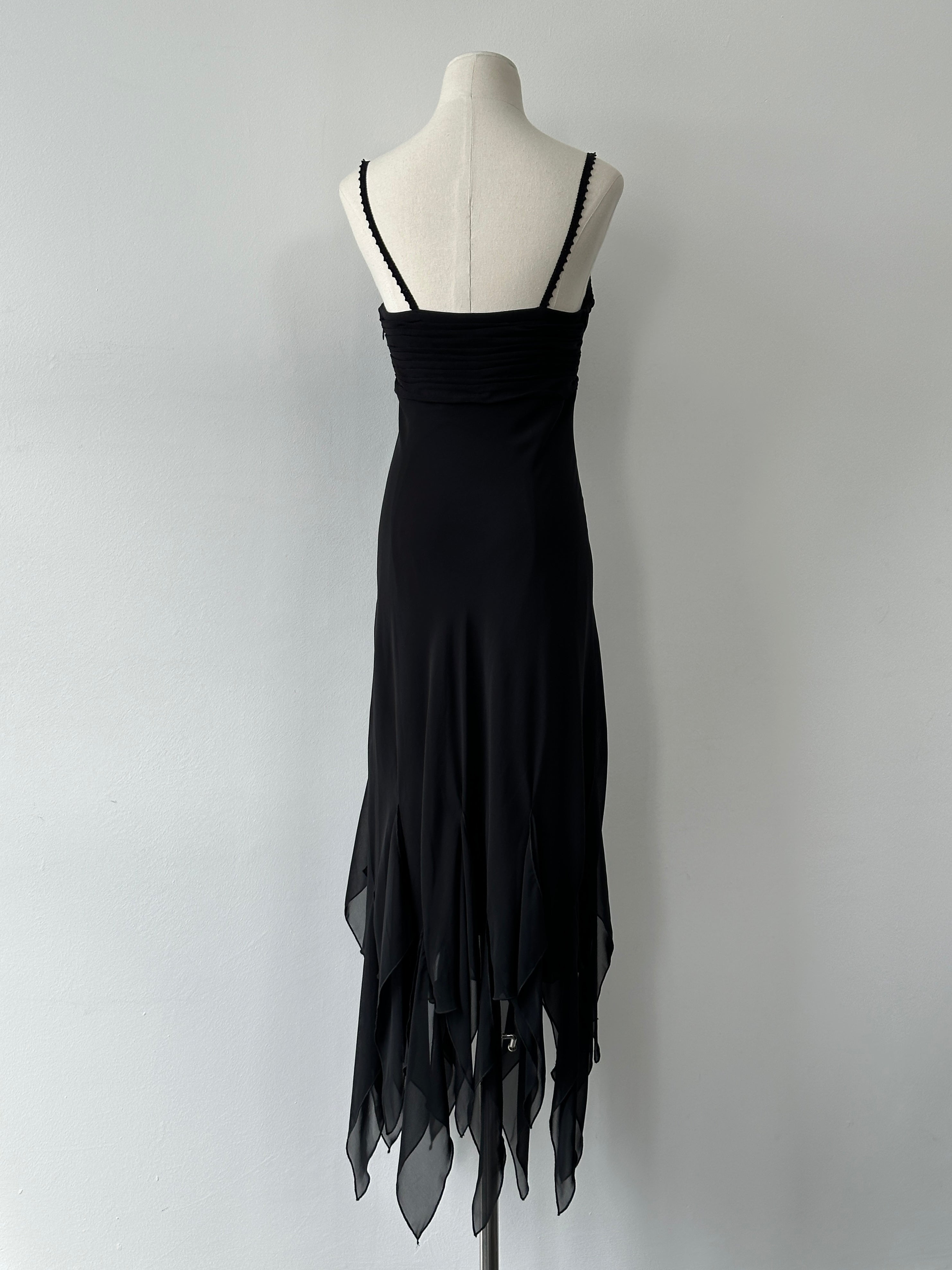 Vintage 2000s Sheer Asymmetrical Maxi Dress - S-M