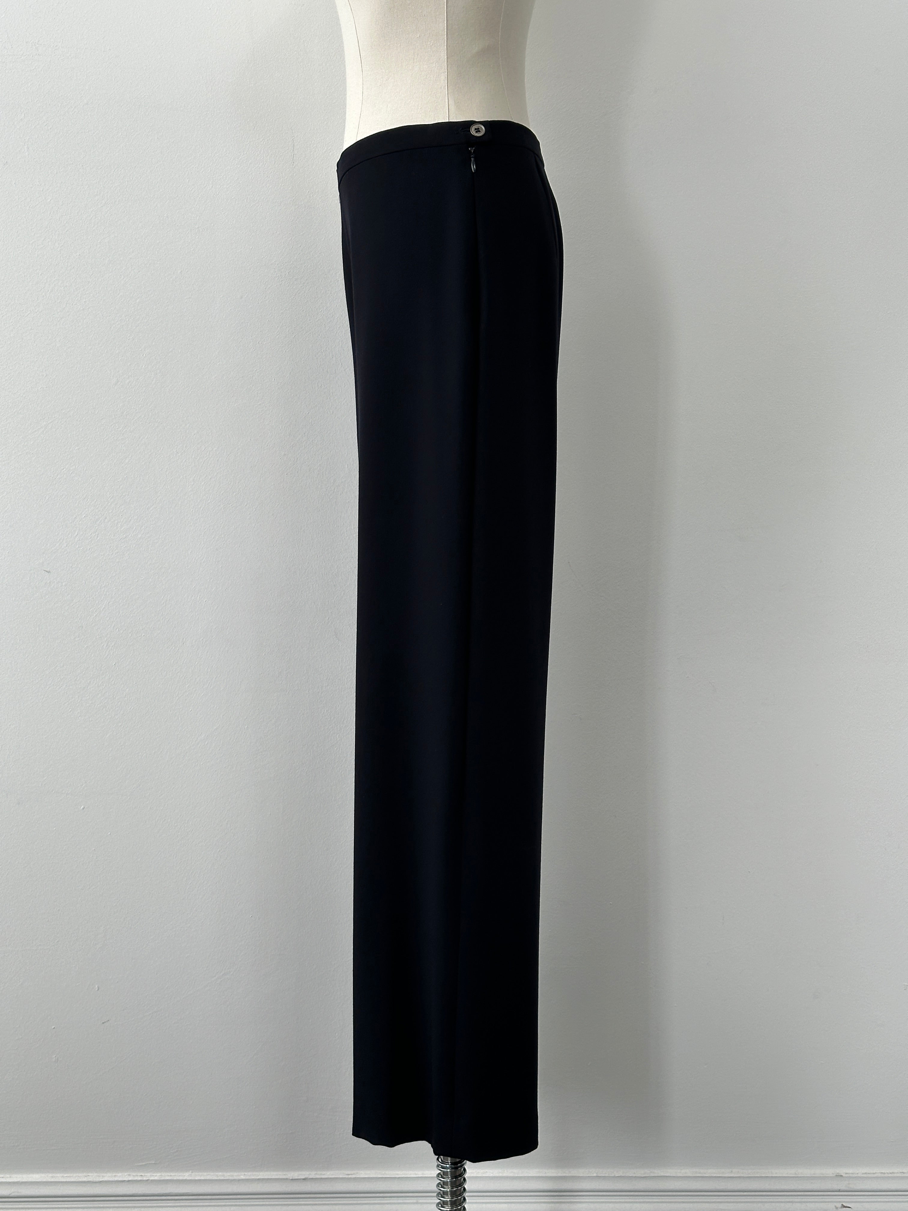 Max Mara 1990s Pure Wool Wide Leg Trousers - W29