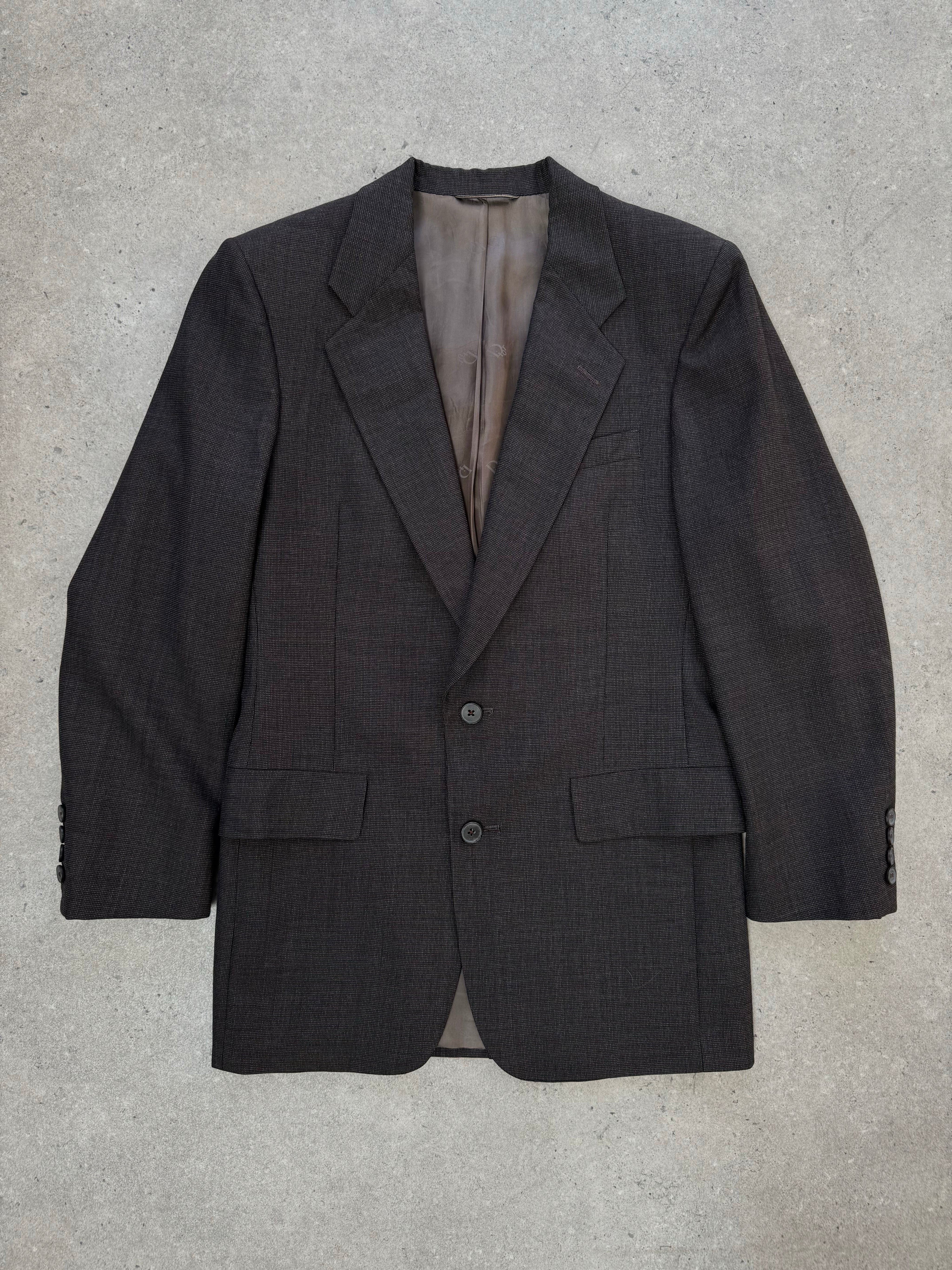Christian Dior Monsieur 1980s wool blazer, single-breasted style in size S, tailored fit with classic lapel and button closure.