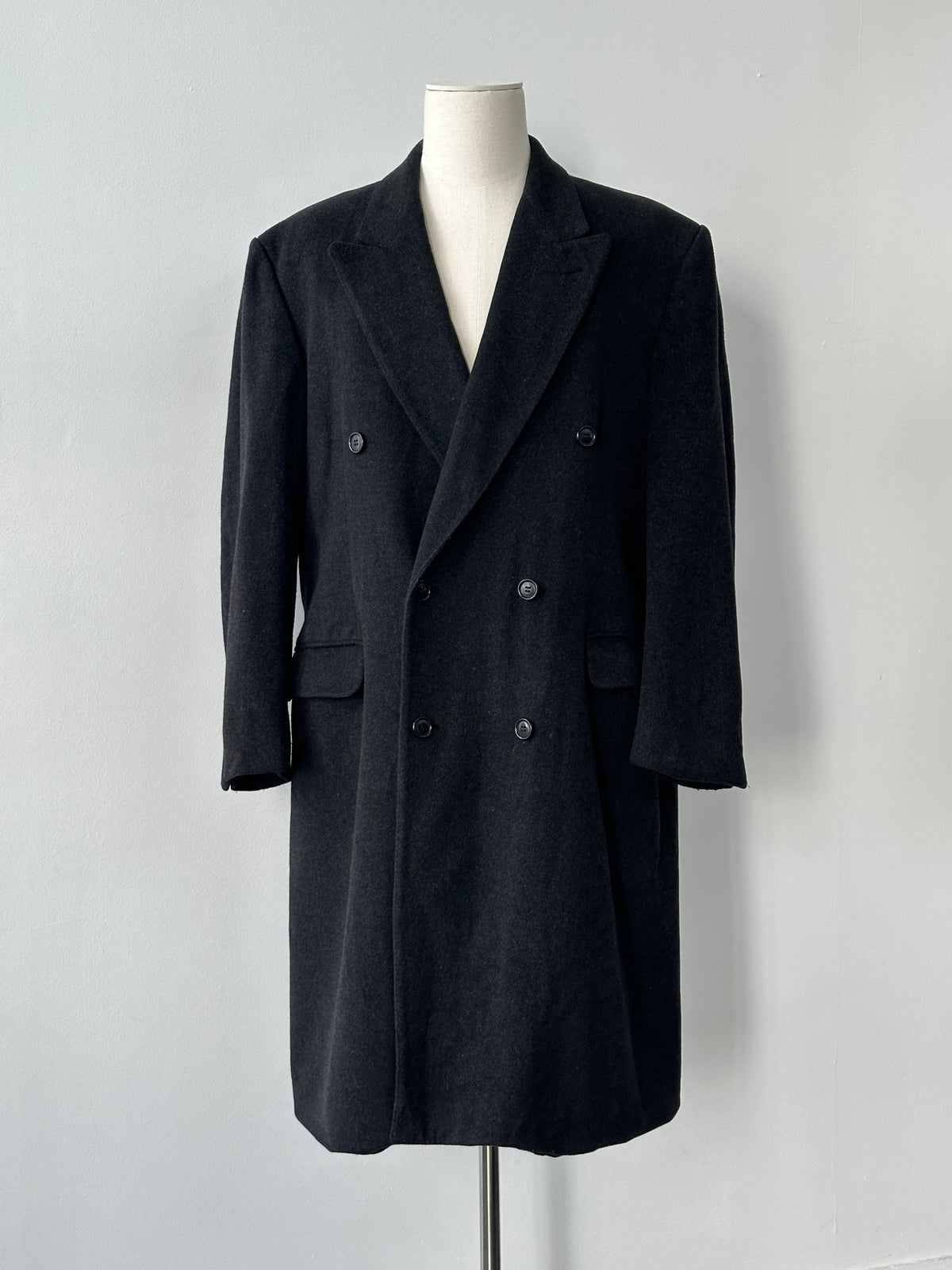 Vintage 1990s Wool Cashmere Double Breasted Coat - XL