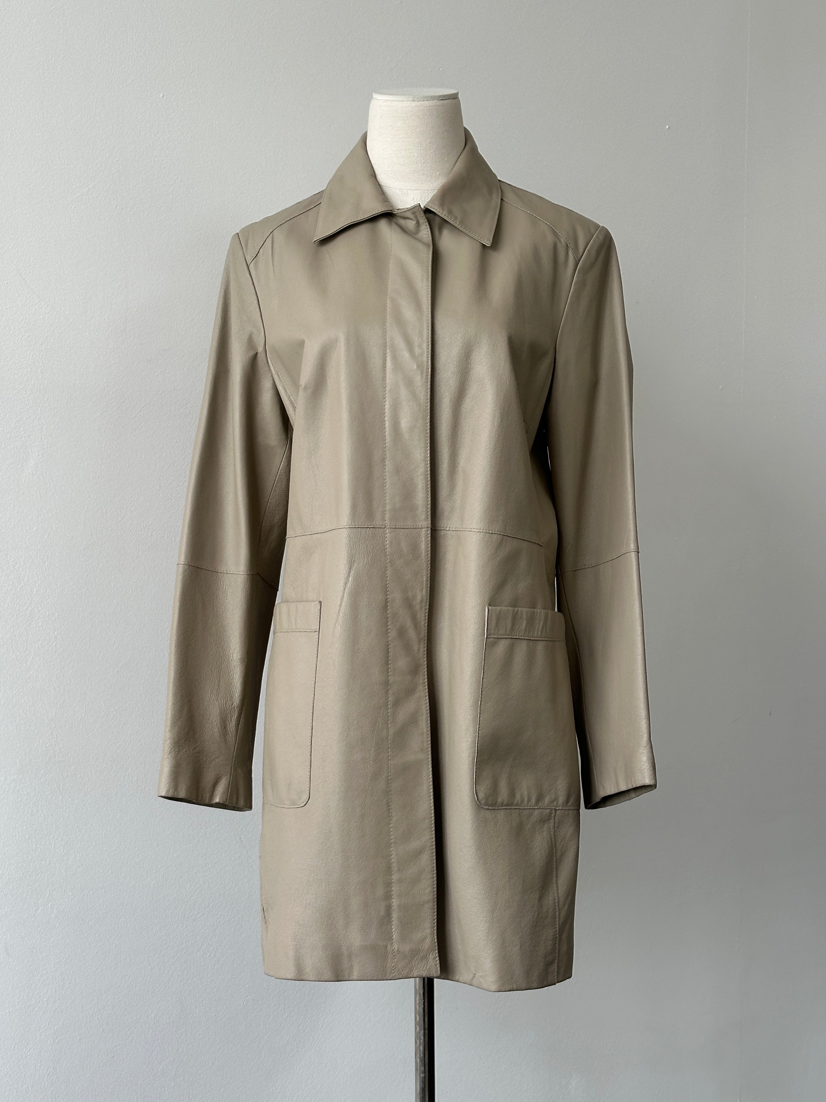 Vintage 1990s Concealed Placket Leather Jacket - M