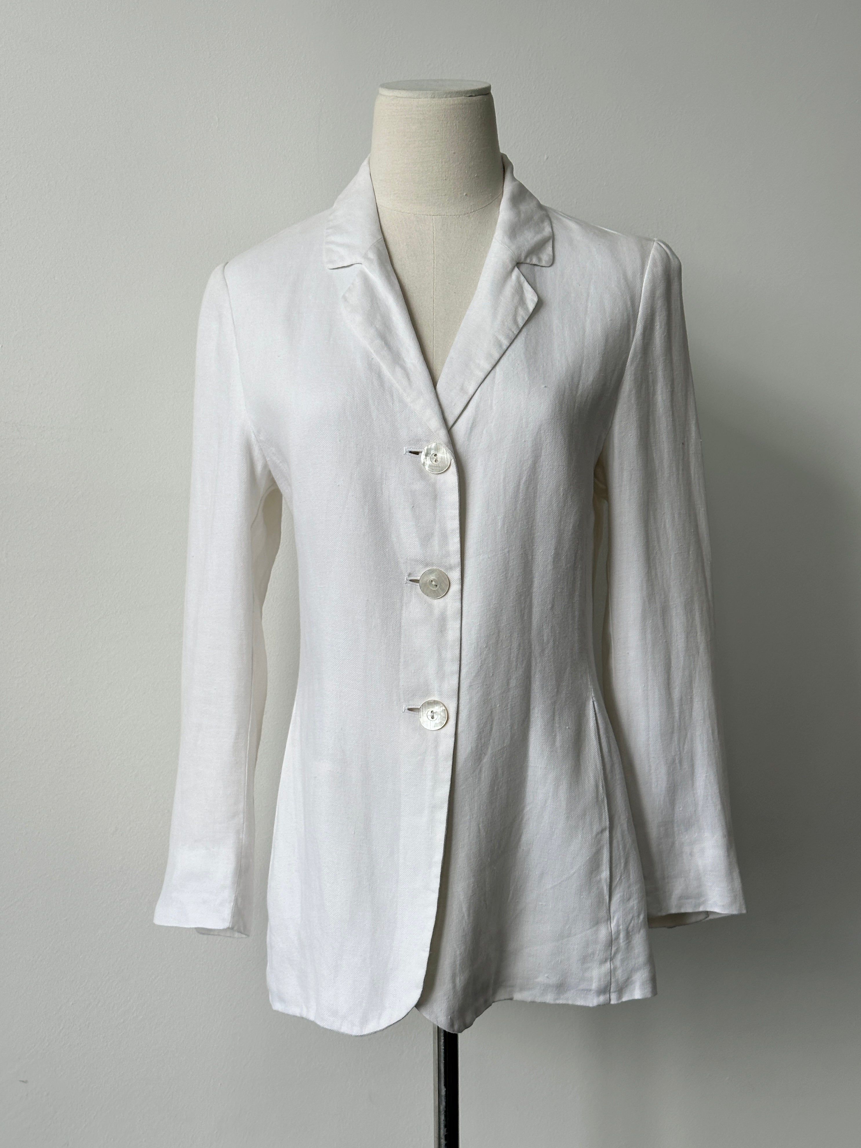 Max Mara 1990s Pure Linen Single Breasted Jacket - S