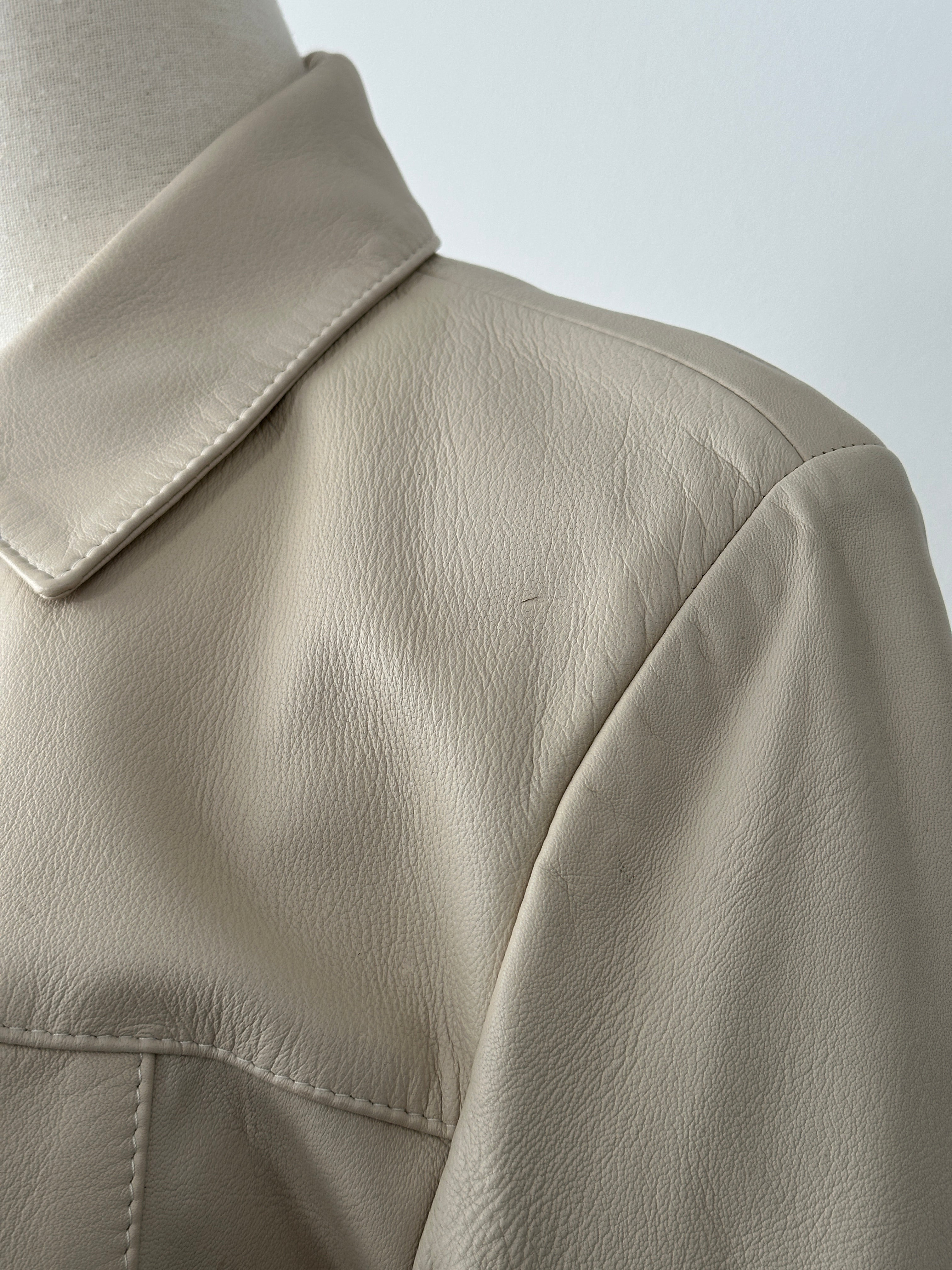 British Vintage 1990s Minimal Leather Jacket - M