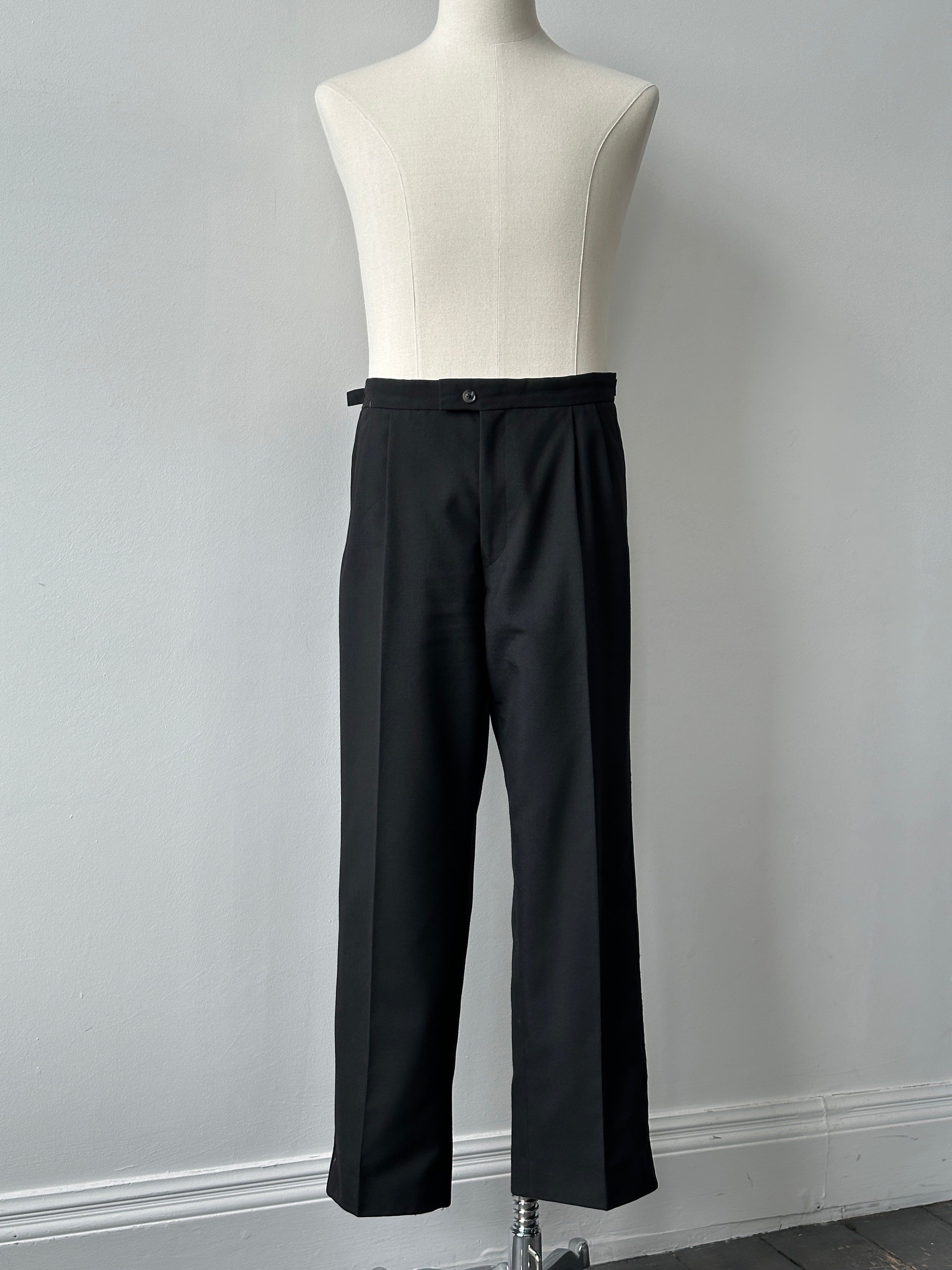 Vintage 1990s Wool Pleated Tuxedo Trousers - W34-38